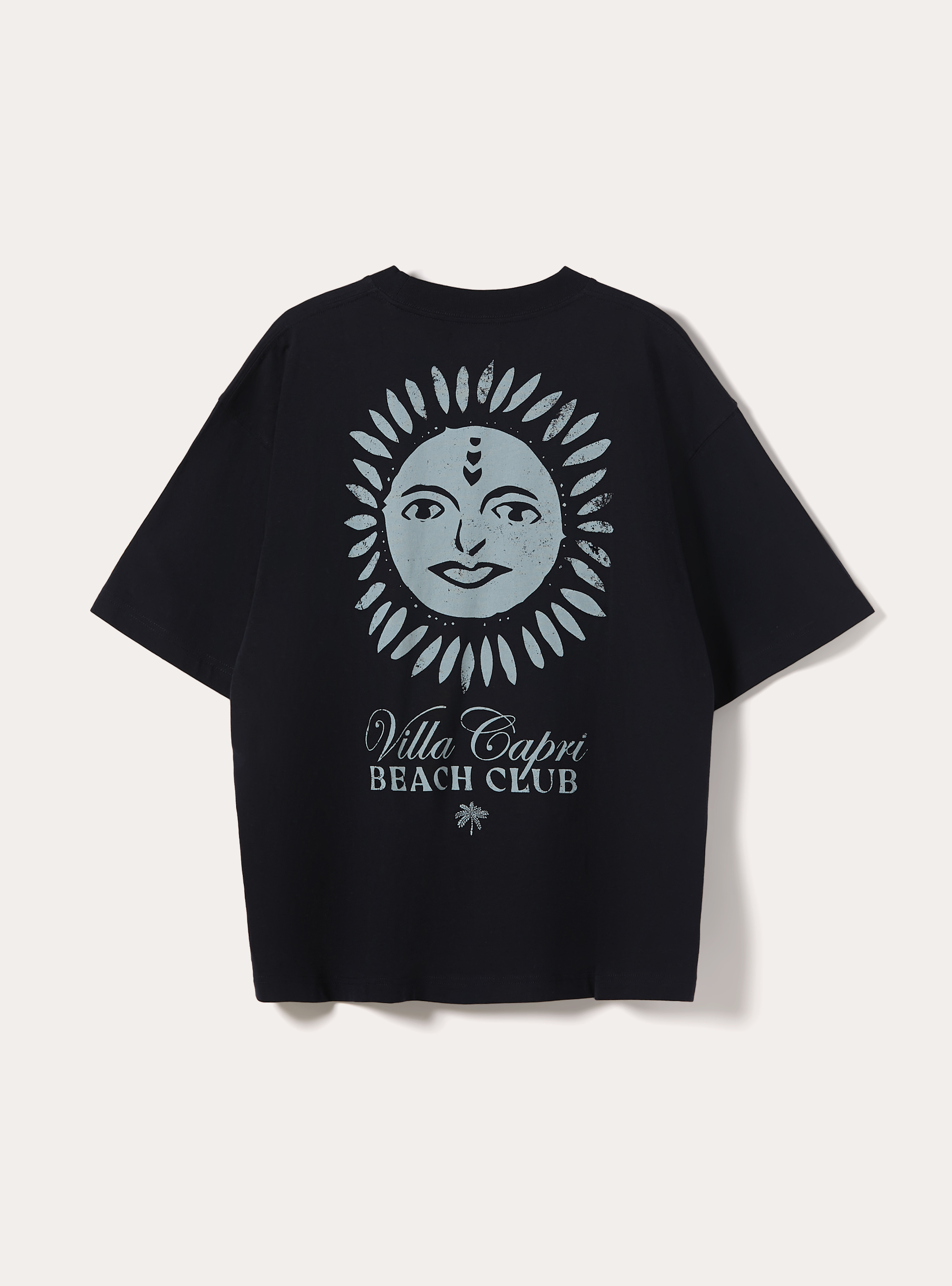 T-shirt boxy fit con stampa villa capri, NA2 NAVY MEDIUM