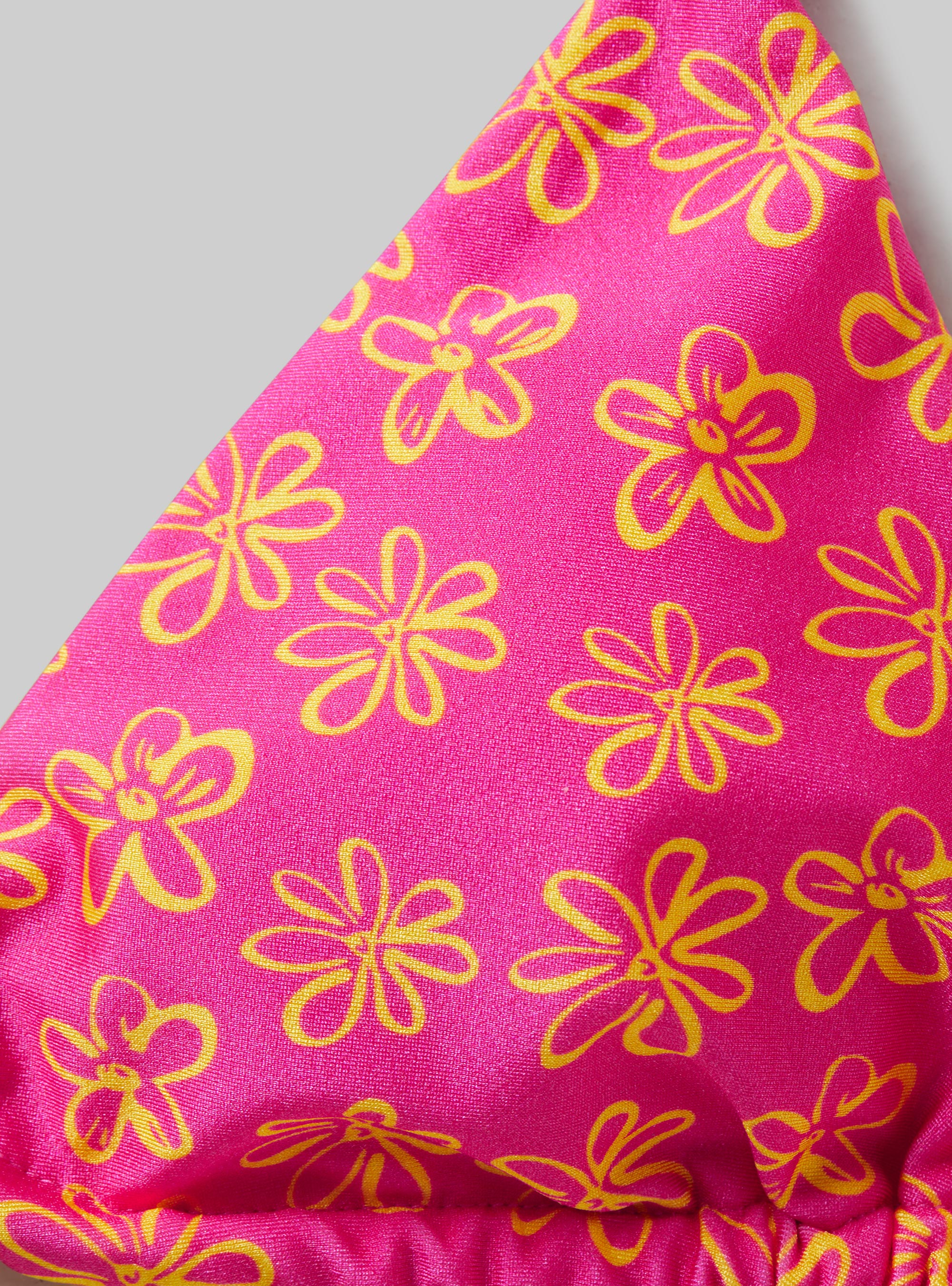 Strap bikini top made of recycled fabric, FLOWERS