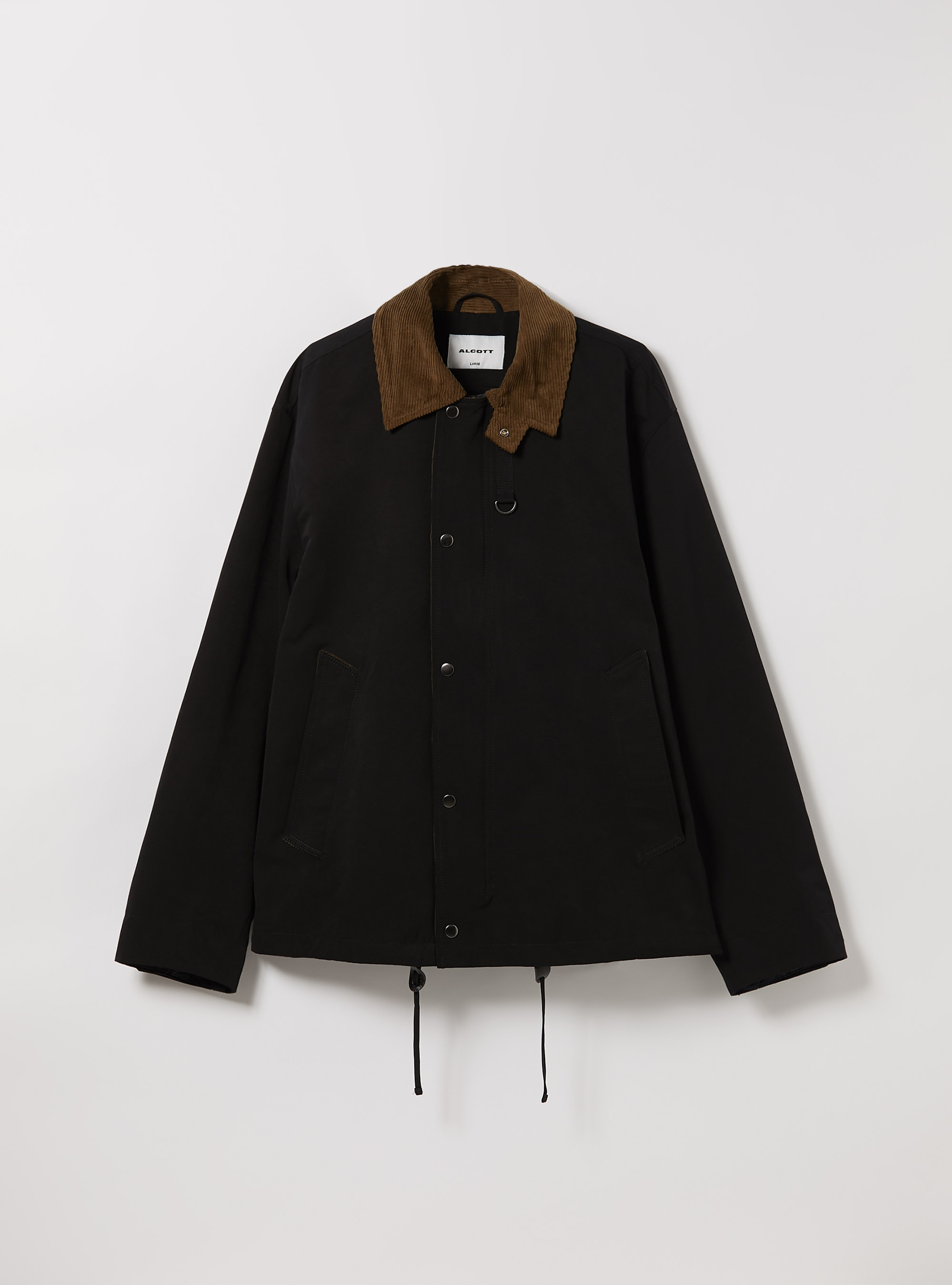 Waxed canvas jacket with ribbed collar, NA1 NAVY DARK