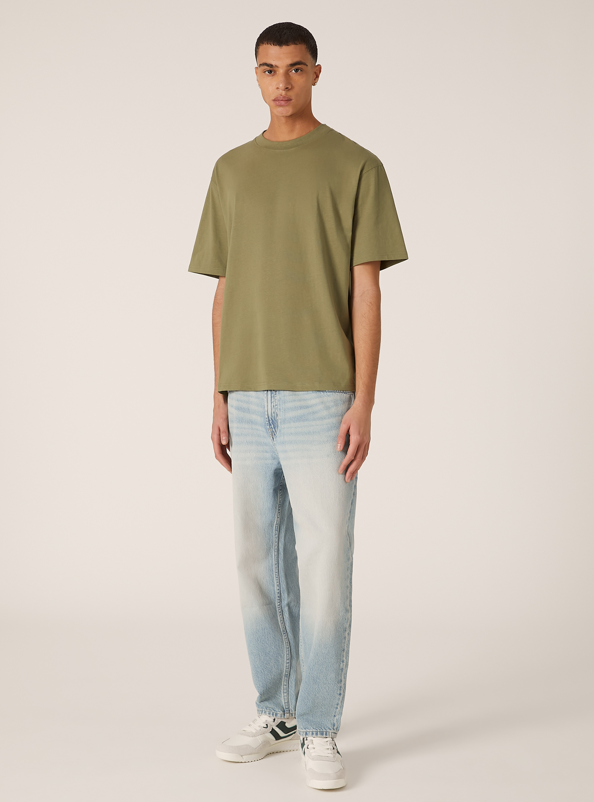 Boxy fit cotton T-shirt, KY2 KAKY MEDIUM