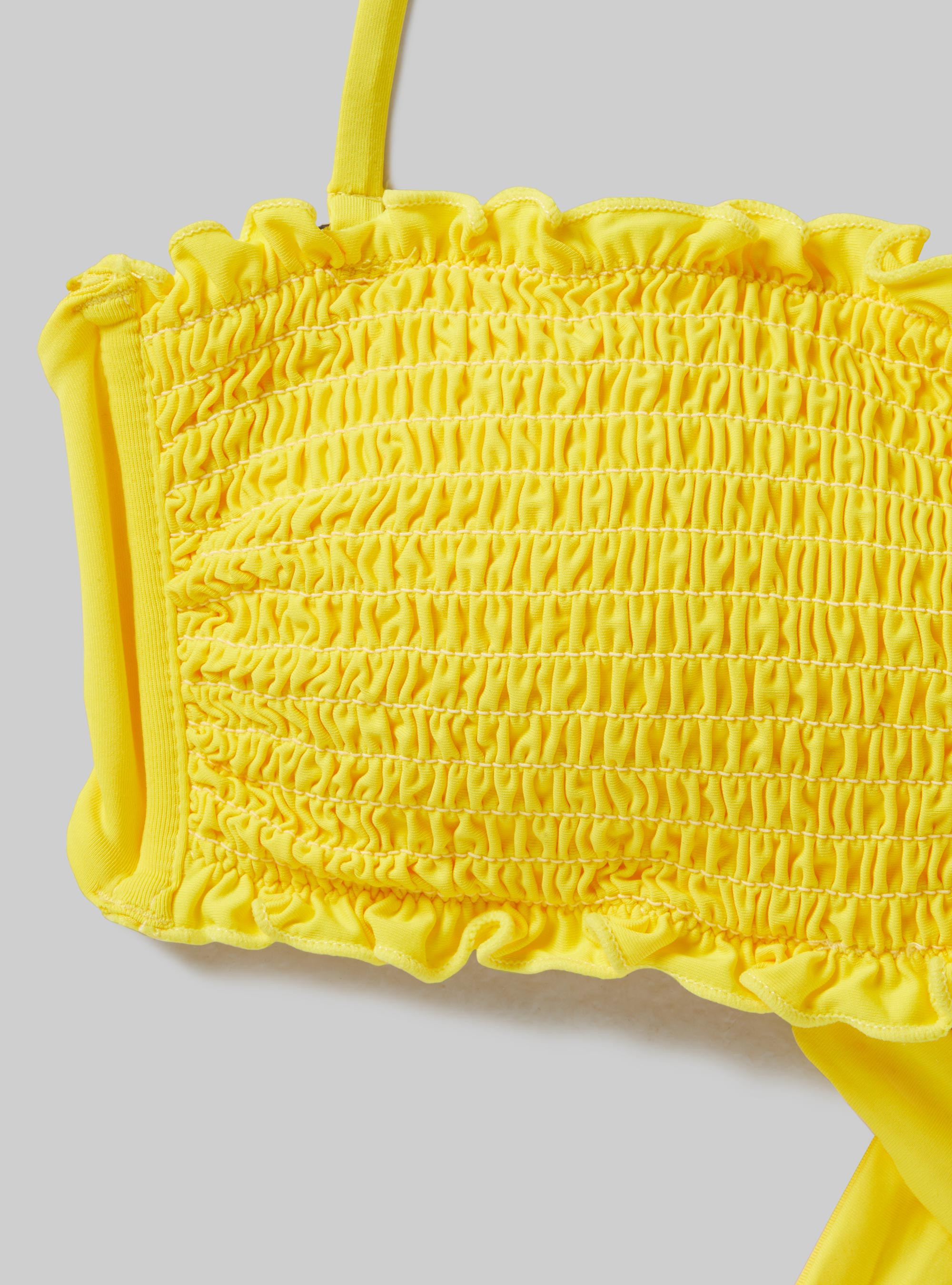 Top de bikini bandeau texturé, YE2 YELLOW MEDIUM