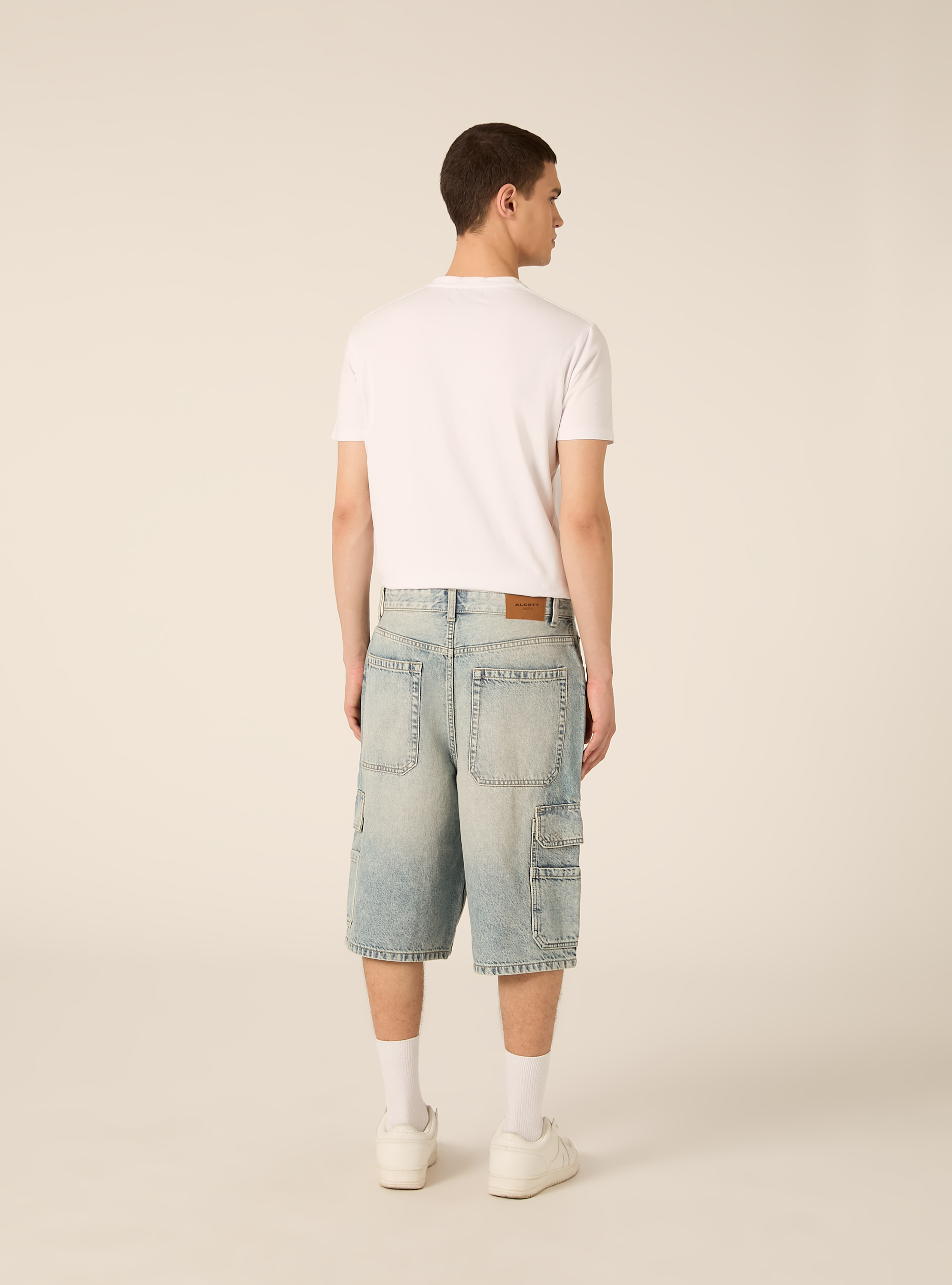 Bermuda baggy cargo indenim, D007 LIGHT AZURE