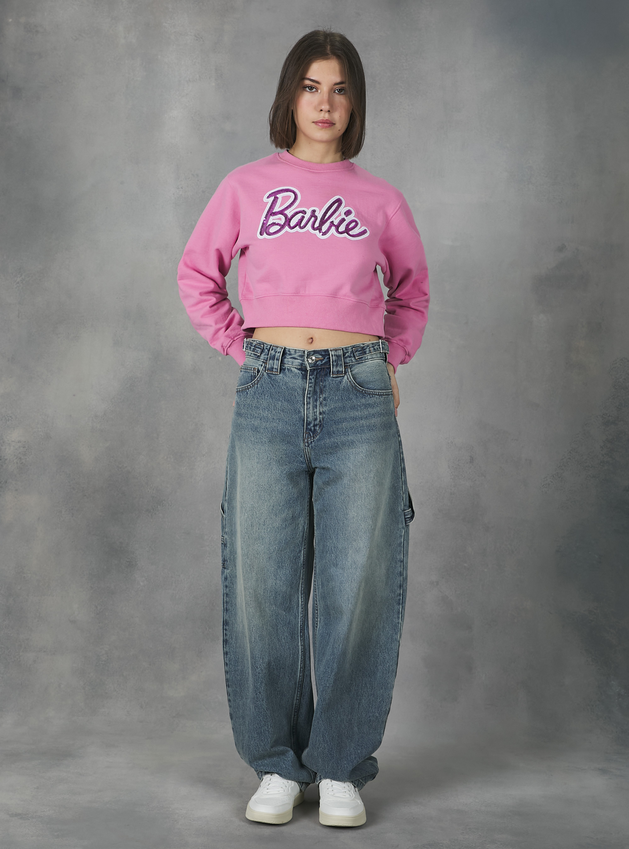 Felpa cropped Barbie / Alcott, PK2 PINK MEDIUM