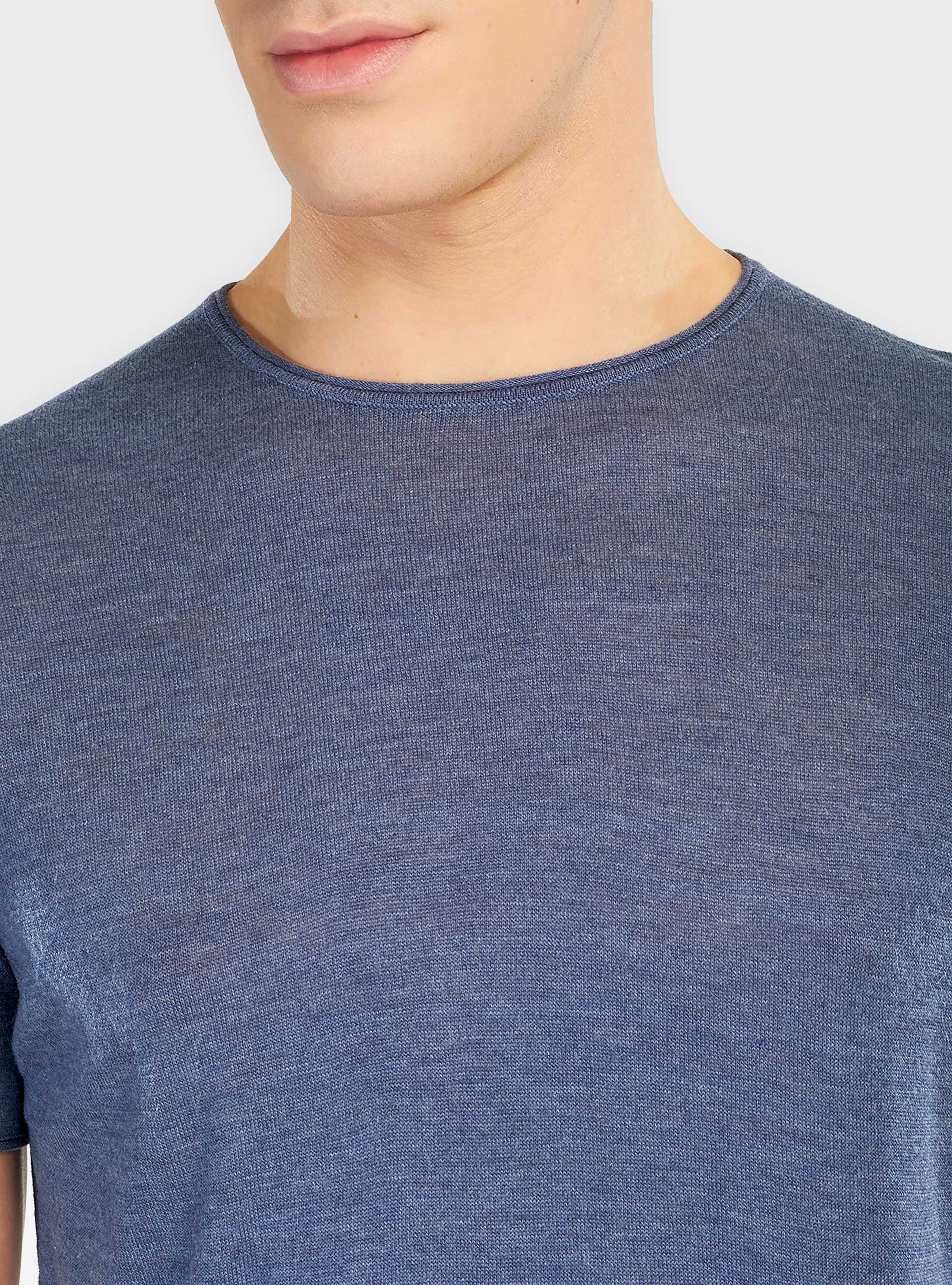 Pure and soft cotton round neck short-sleeved, C2216 INK MELANGE