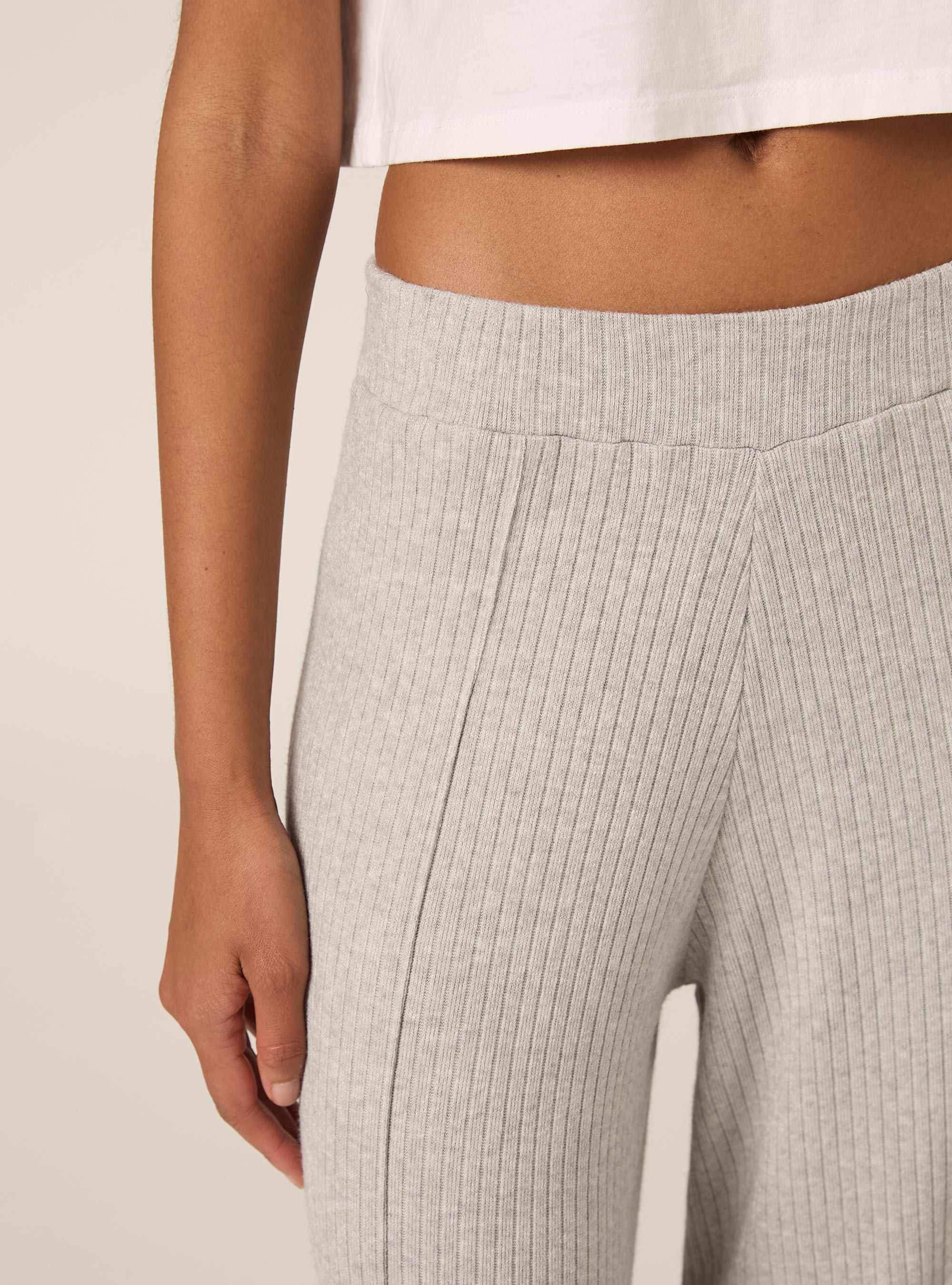 Palazzo knit pants, MGY2 GREY MEL MEDIUM