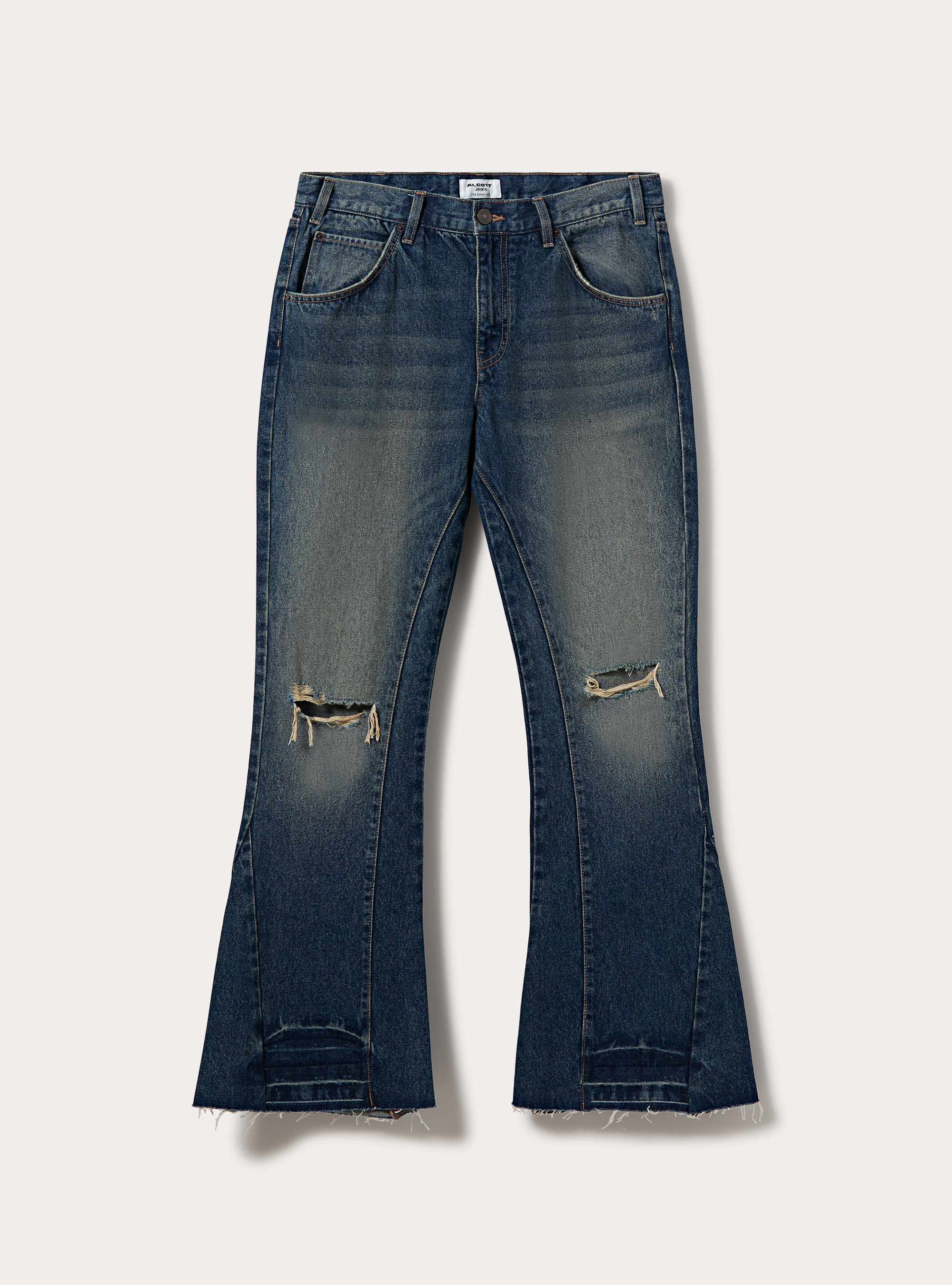 Jeans flare, D201 AZZURRE MED OVERDYE