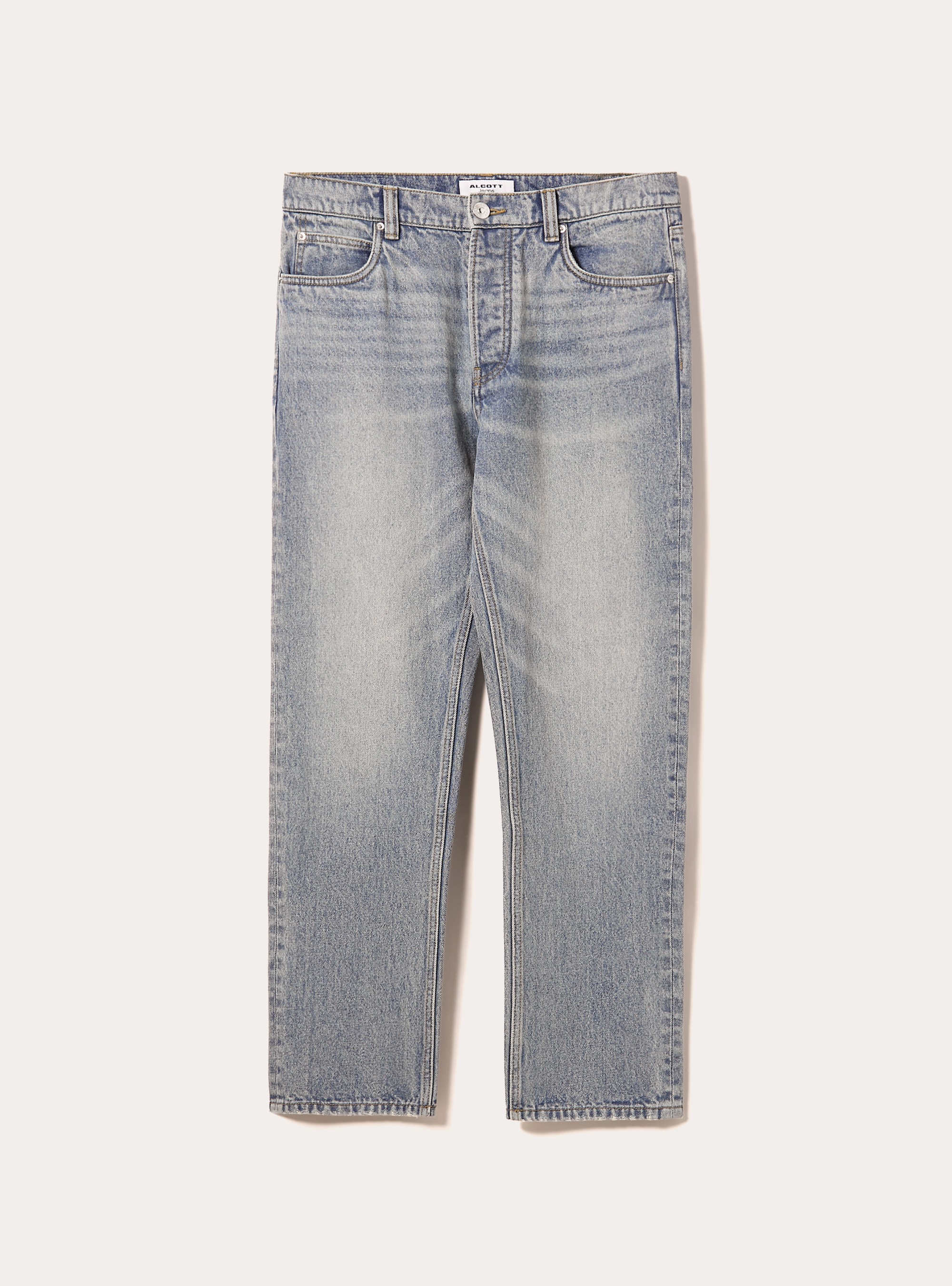 Jeans coupe droite, D006 AZURE