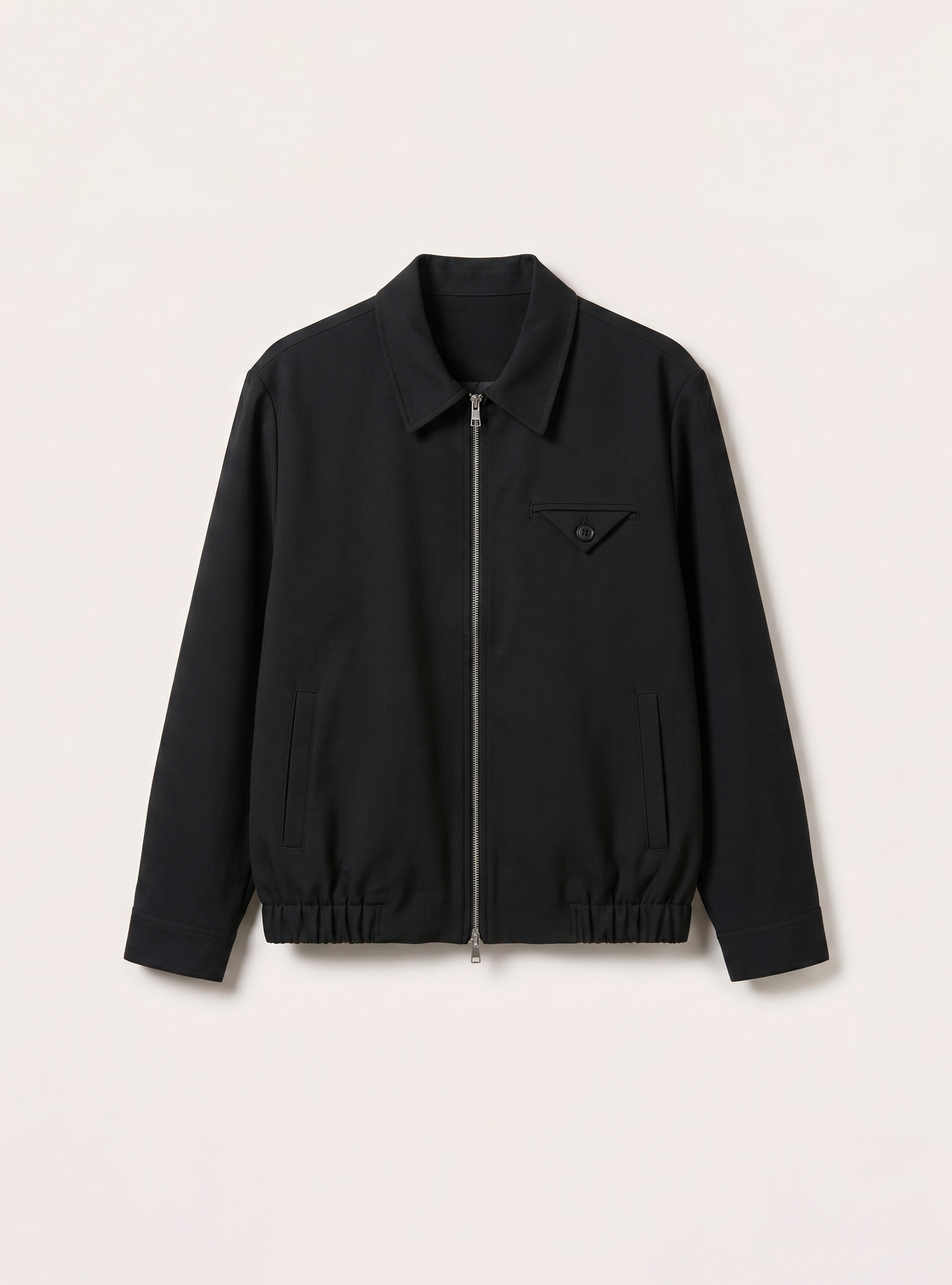 Camicia con zip e taschino, BK1 BLACK