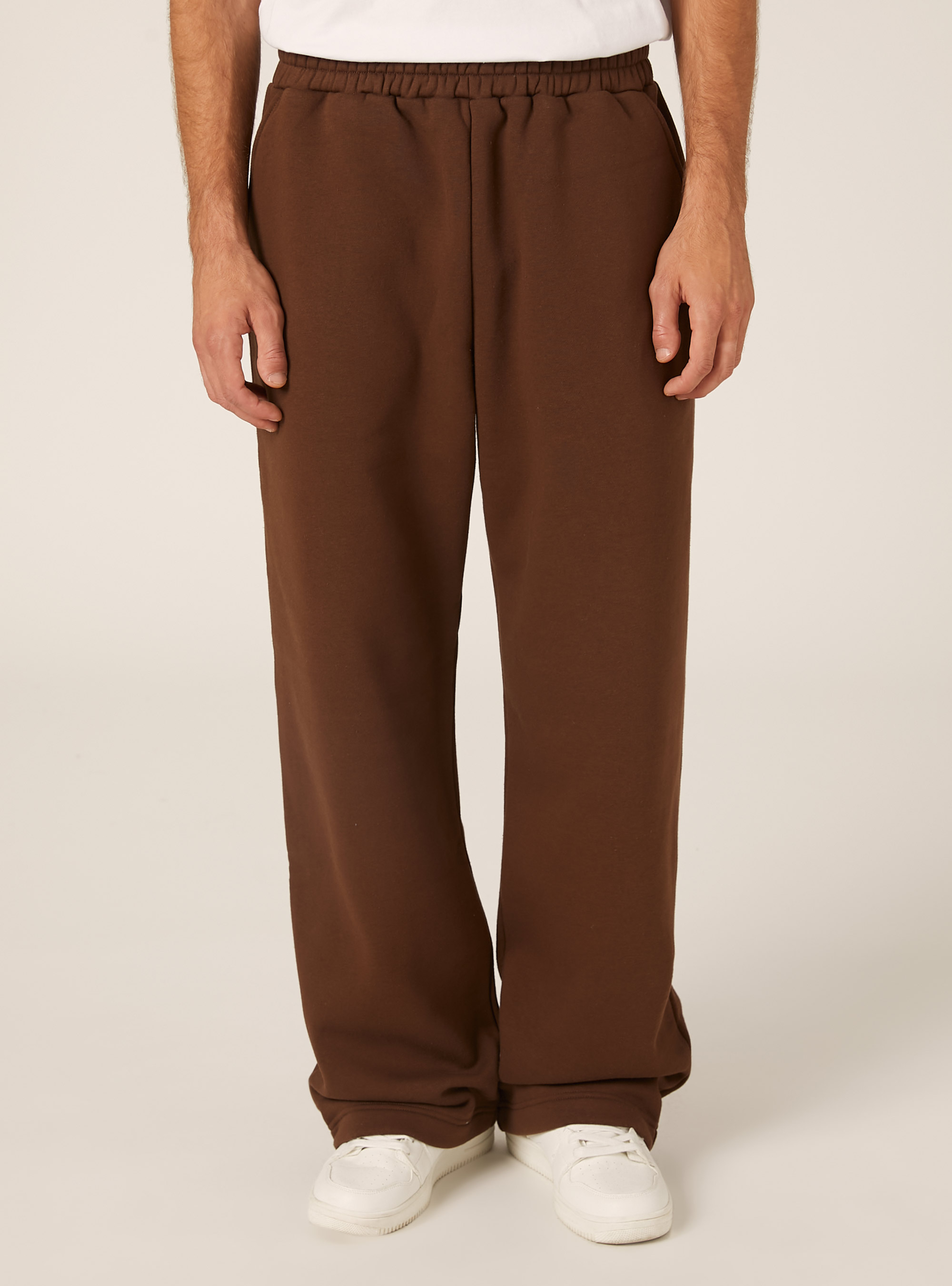 Loose fit fleece pants, BR2 BROWN MEDIUM