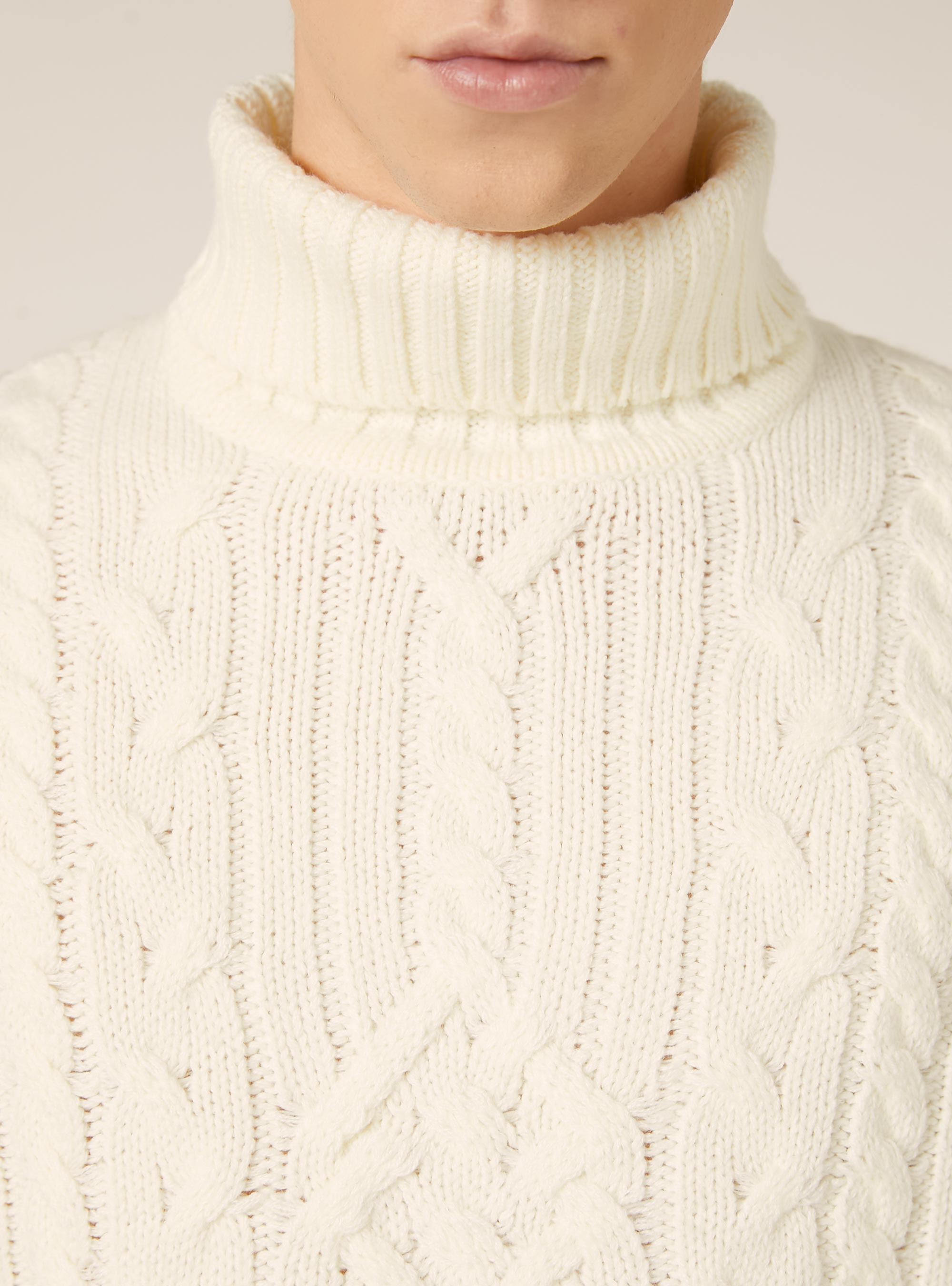 Maglione collo alto, WH1 OFF WHITE