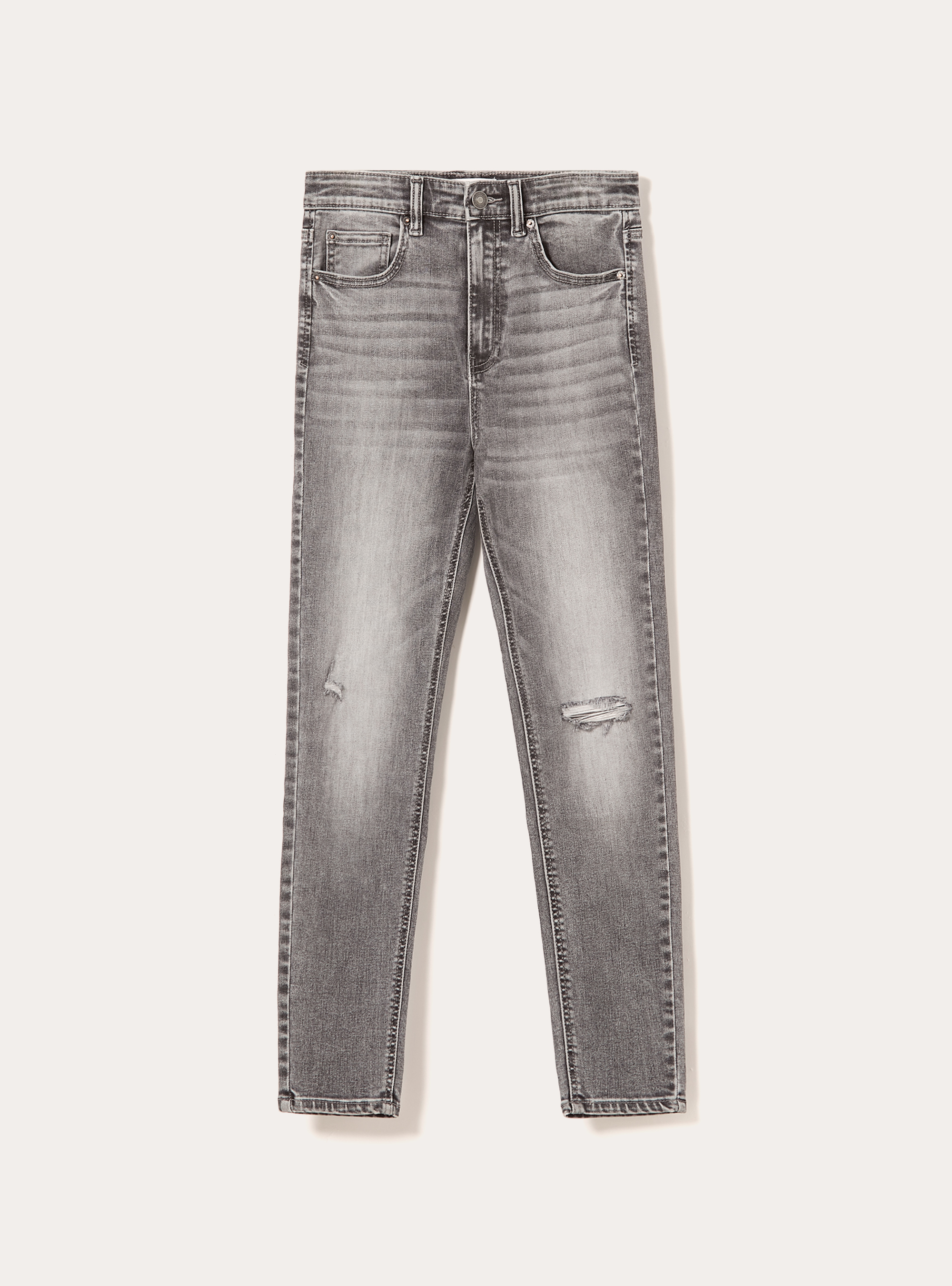 Vaqueros pitillo de cintura muy alta, D00G GREY