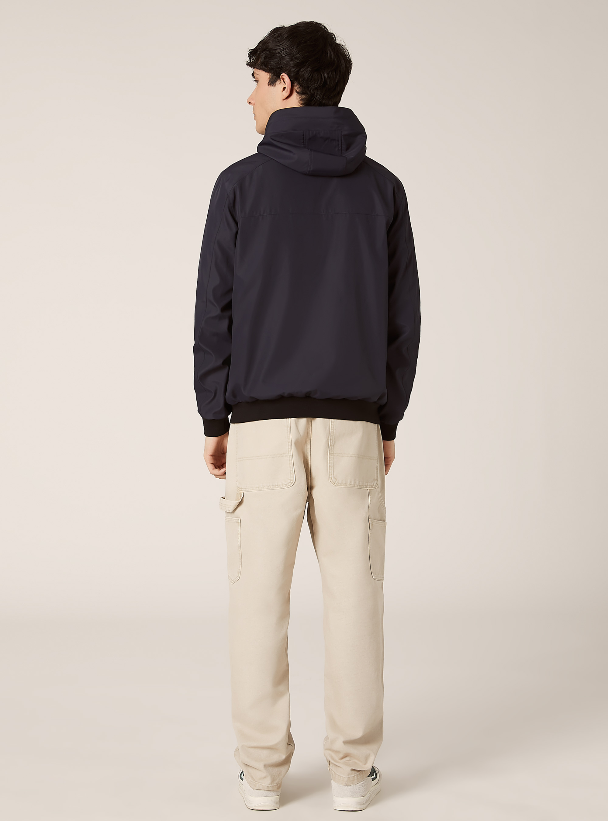 Blouson bombardier &agrave; capuche coupe-vent, NA1 NAVY DARK