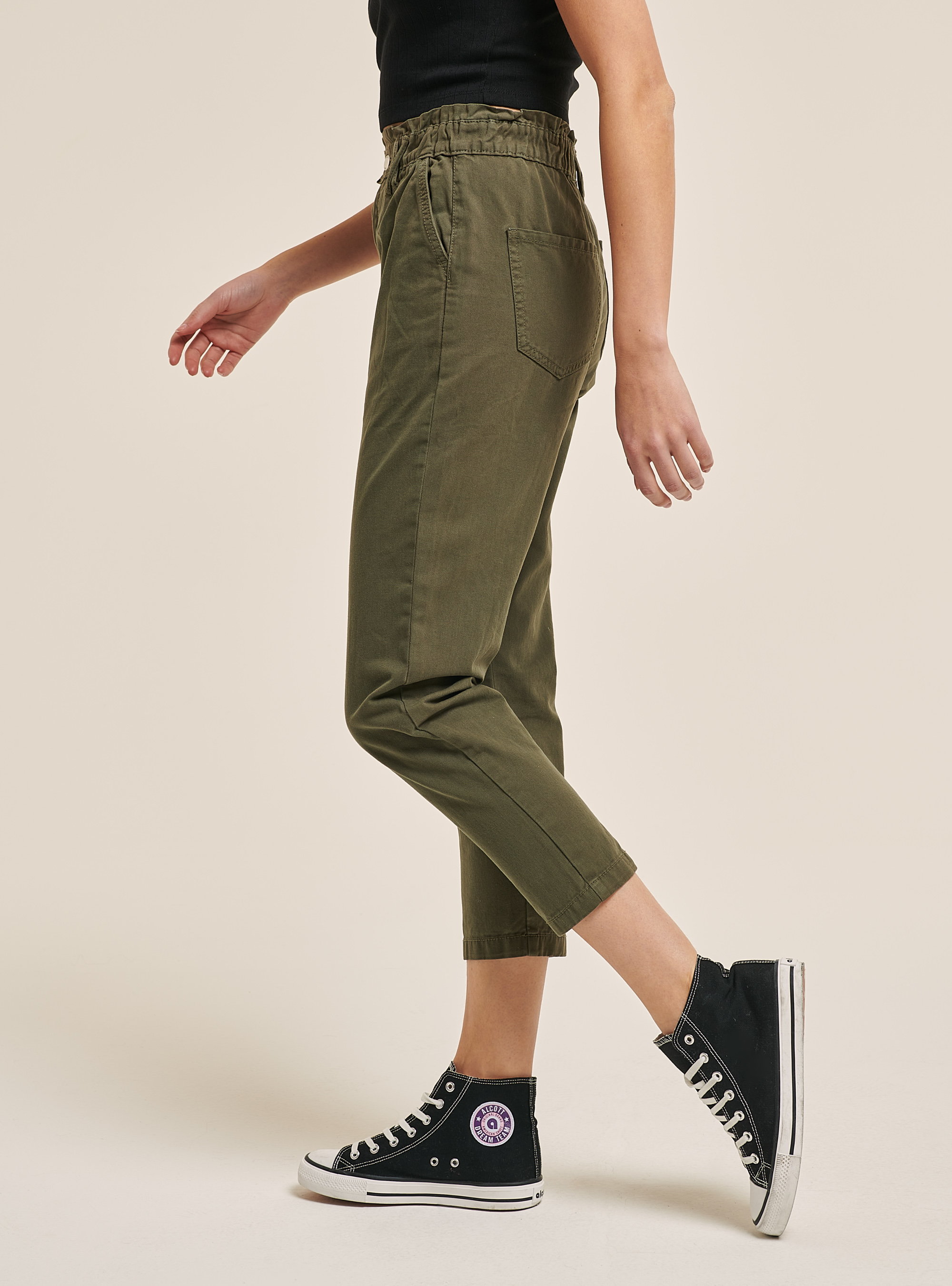 Pantalon baggy en coton, C622 KAKY