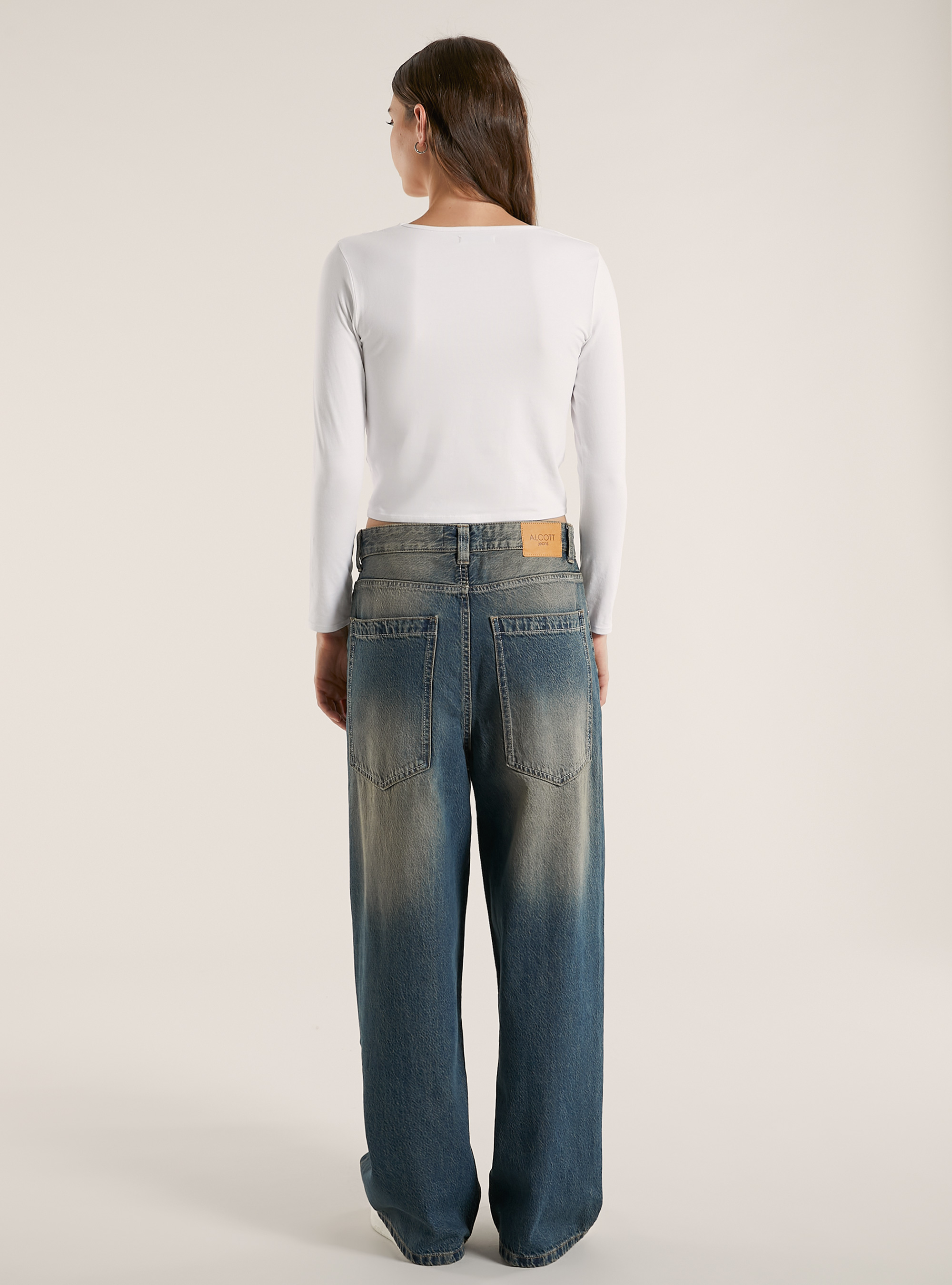 Jeans super baggy fit, D003 MEDIUM BLUE