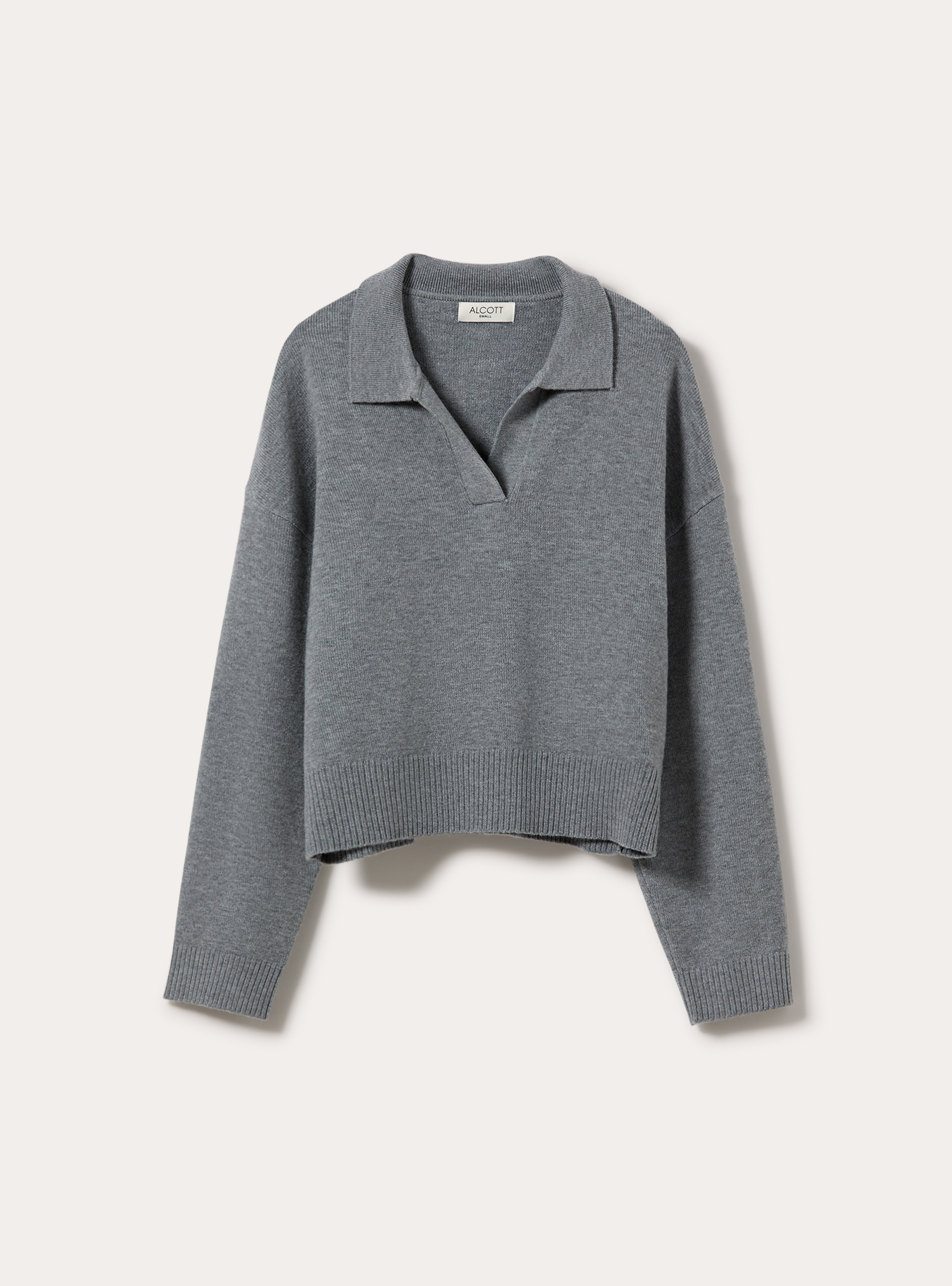 Maglia con collo a polo, MGY2 GREY MEL MEDIUM
