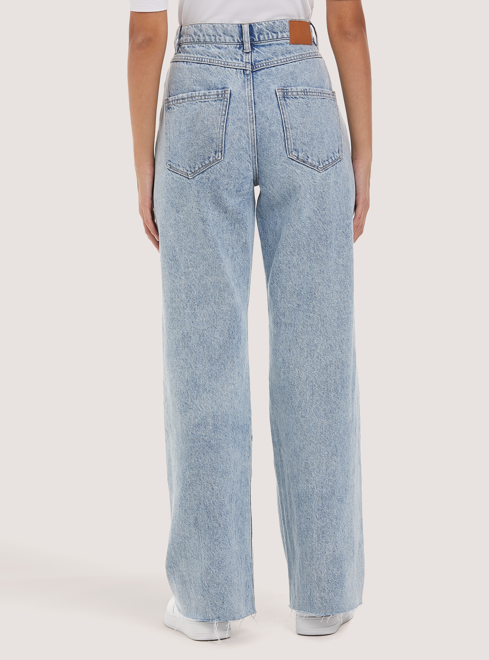 Vaqueros rectos de algodón, D006 AZURE