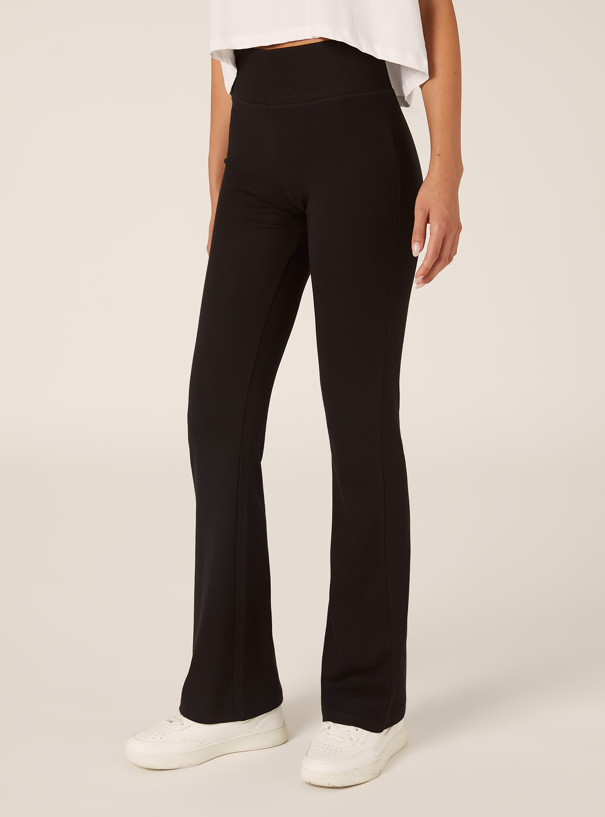 Flared leggings, BK1 BLACK