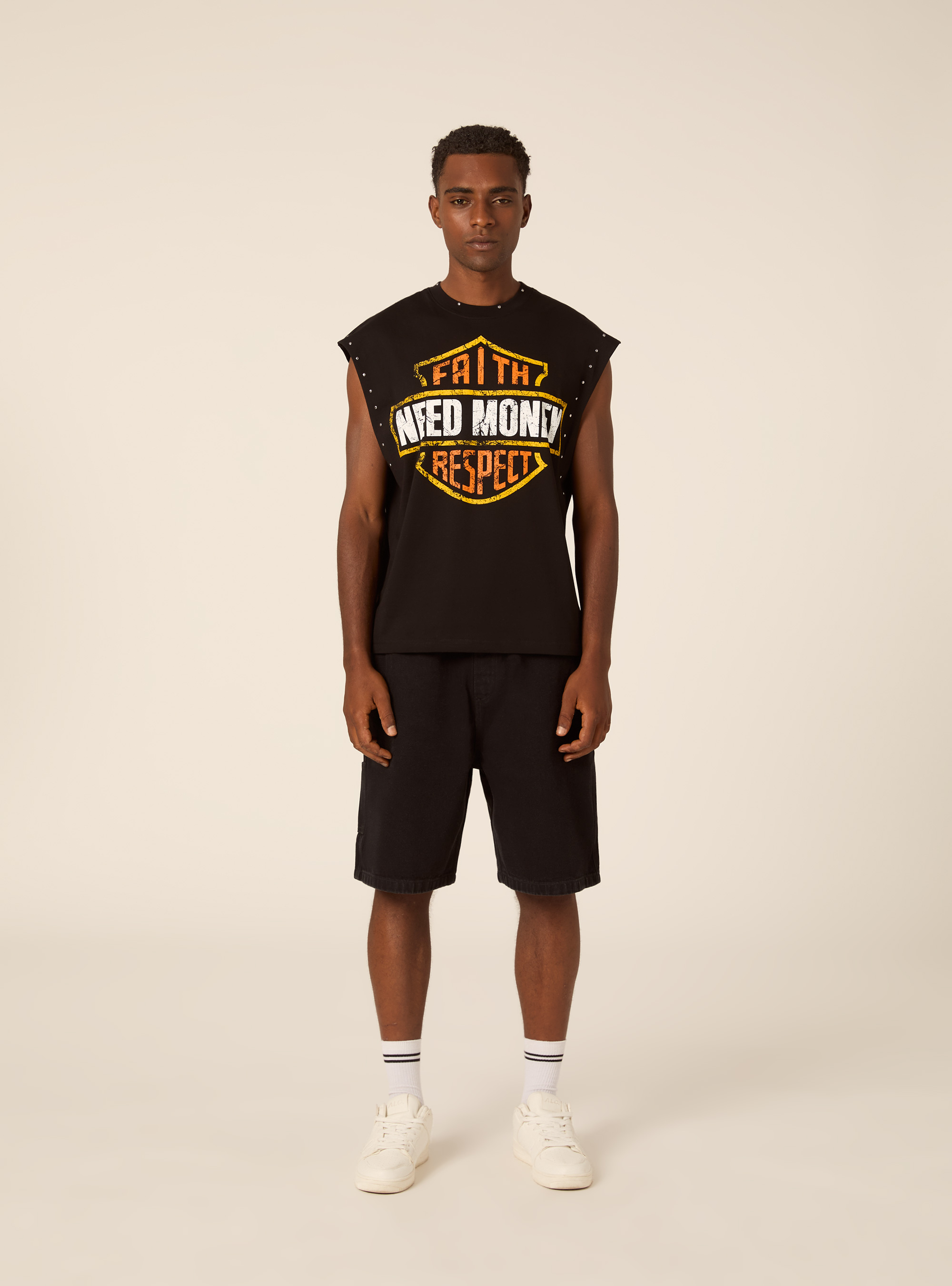 Canotta con stampa money, BK1 BLACK