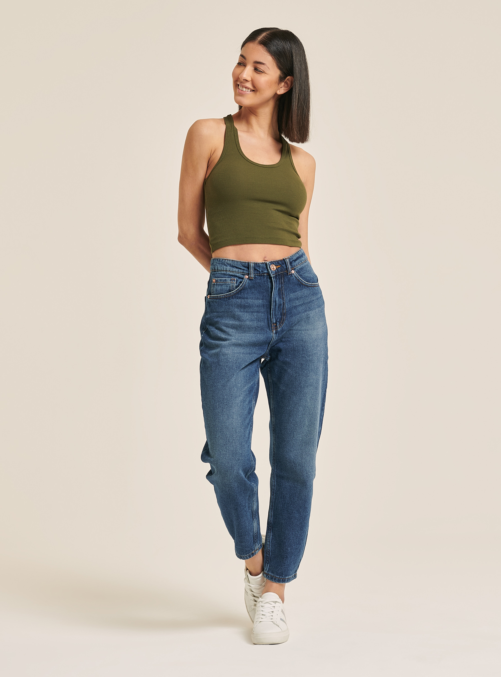 Schlichtes einfarbiges Top, C6629 KAKY