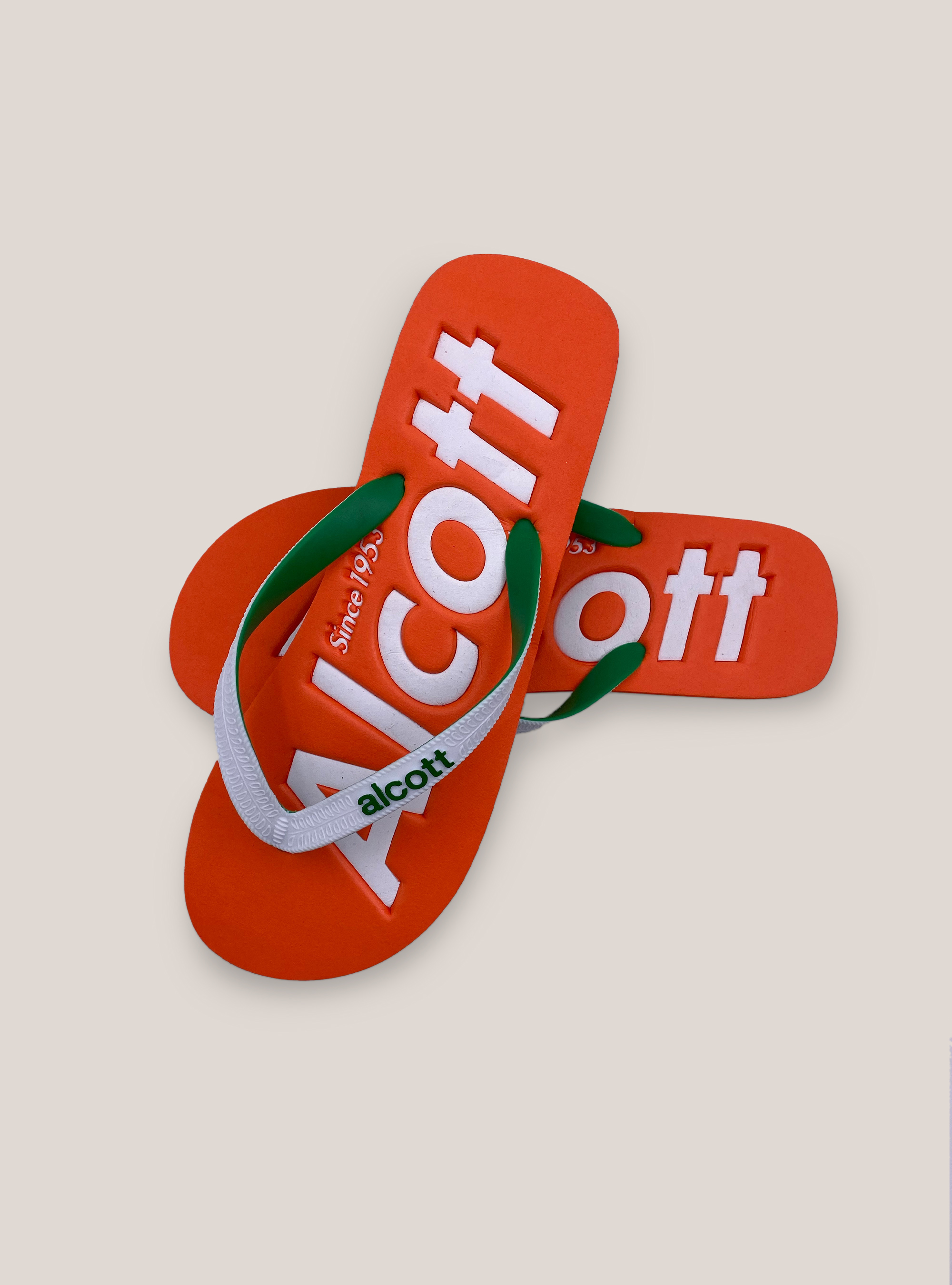 Infradito con logo, C3340 ORANGE