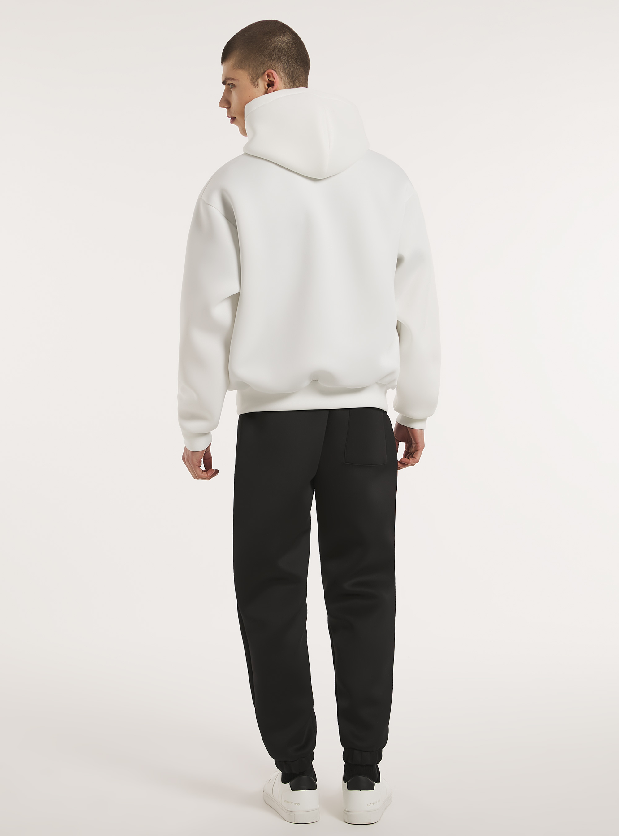 Boxy fit cardigan in scuba fabric, WH2 WHITE