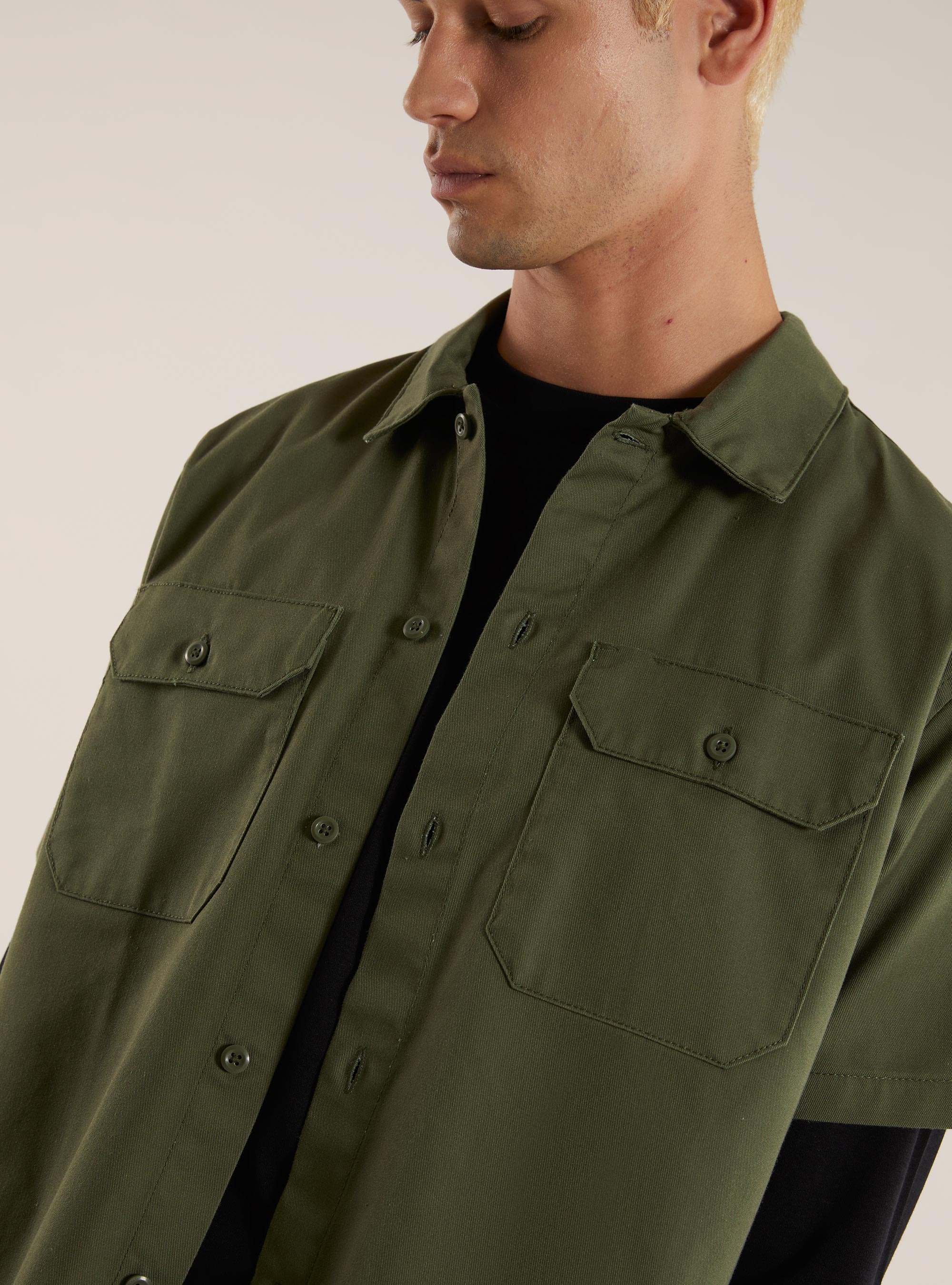 Twill shirt with large pockets, KY2 KAKY MEDIUM