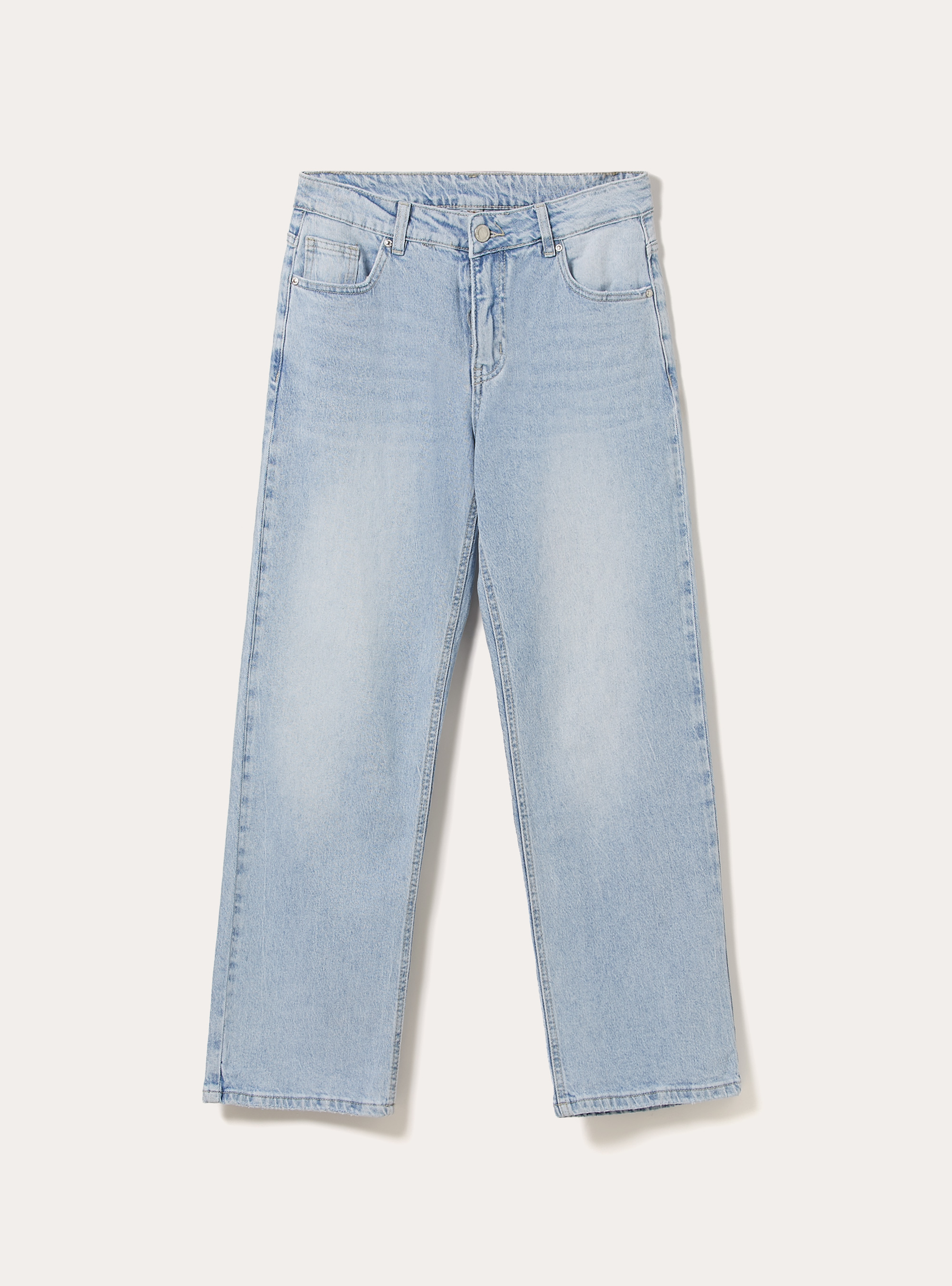 Jeans mit geradem Schnitt und Schleifen, D006 AZURE