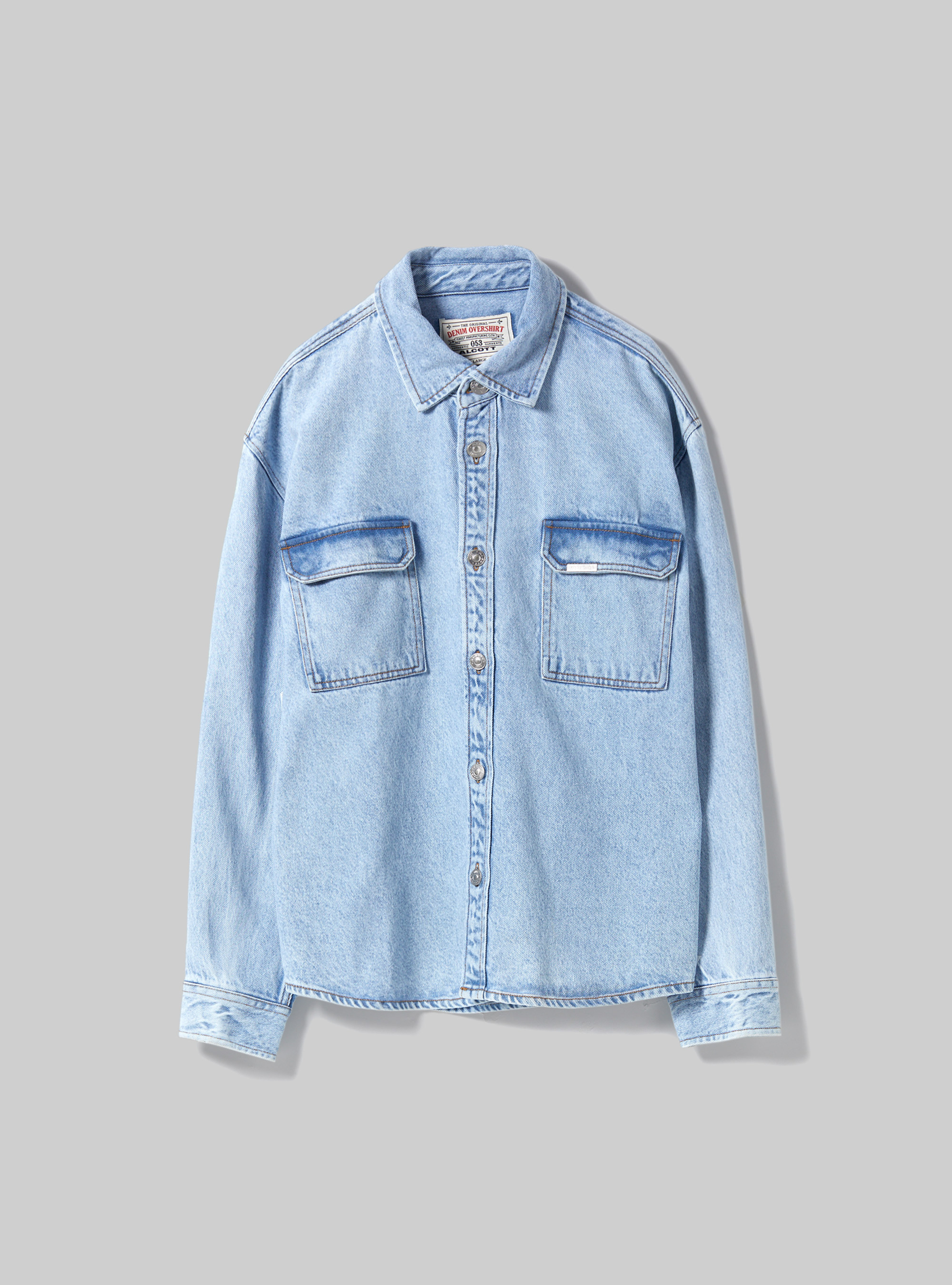 Oversize denim shirt with large pockets, D006 AZURE