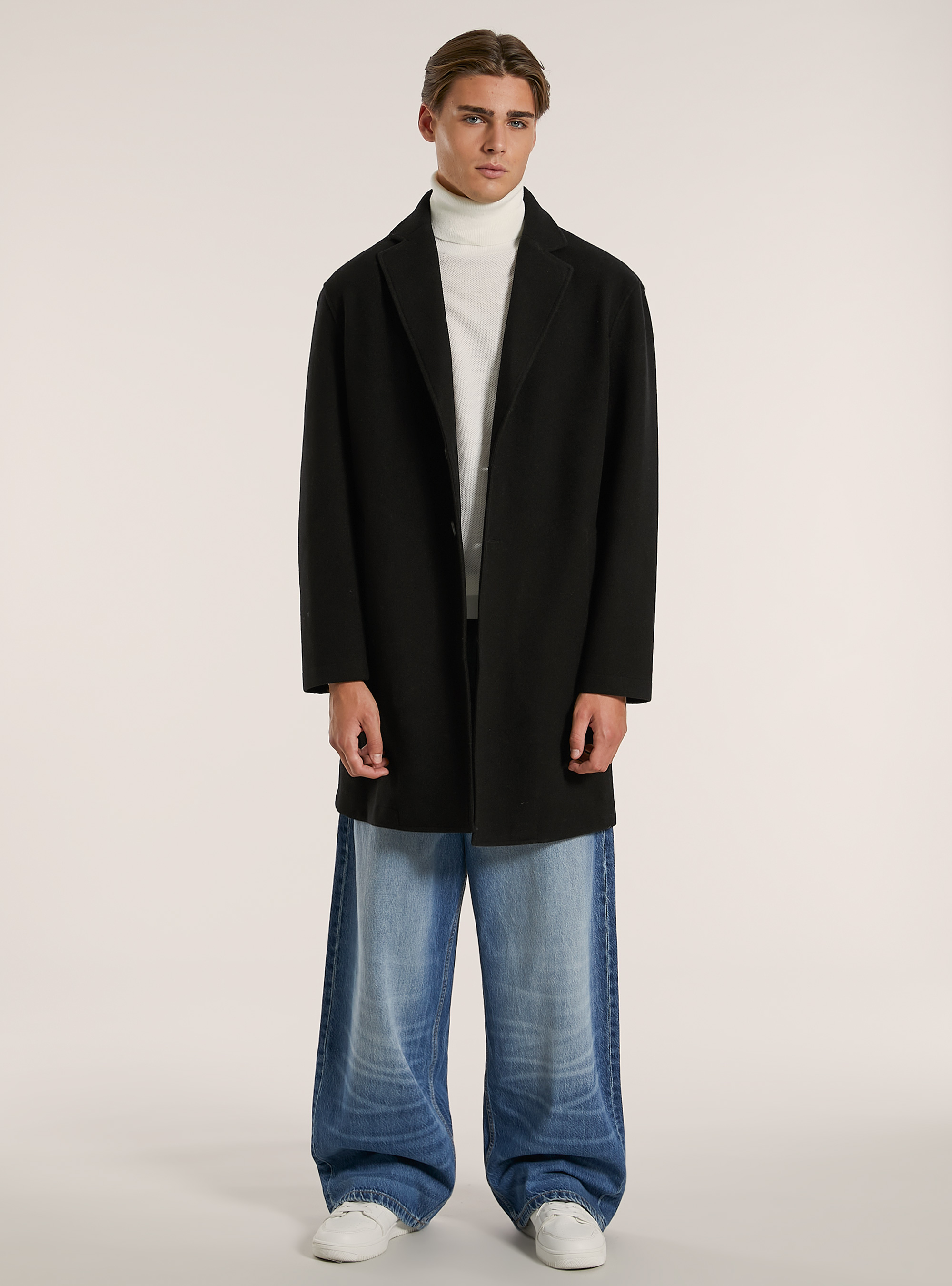 Single-breasted coat, BK1 BLACK