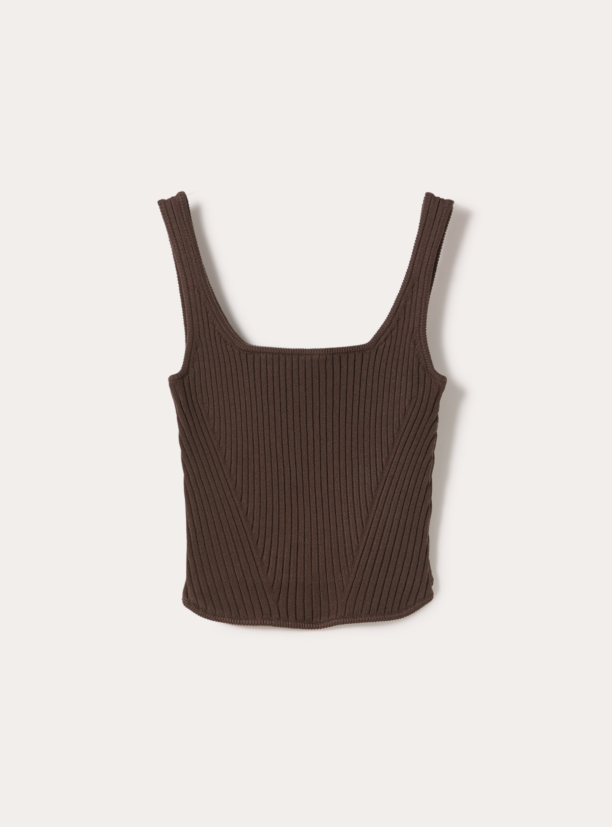 Knitted tank top, BR2 BROWN MEDIUM