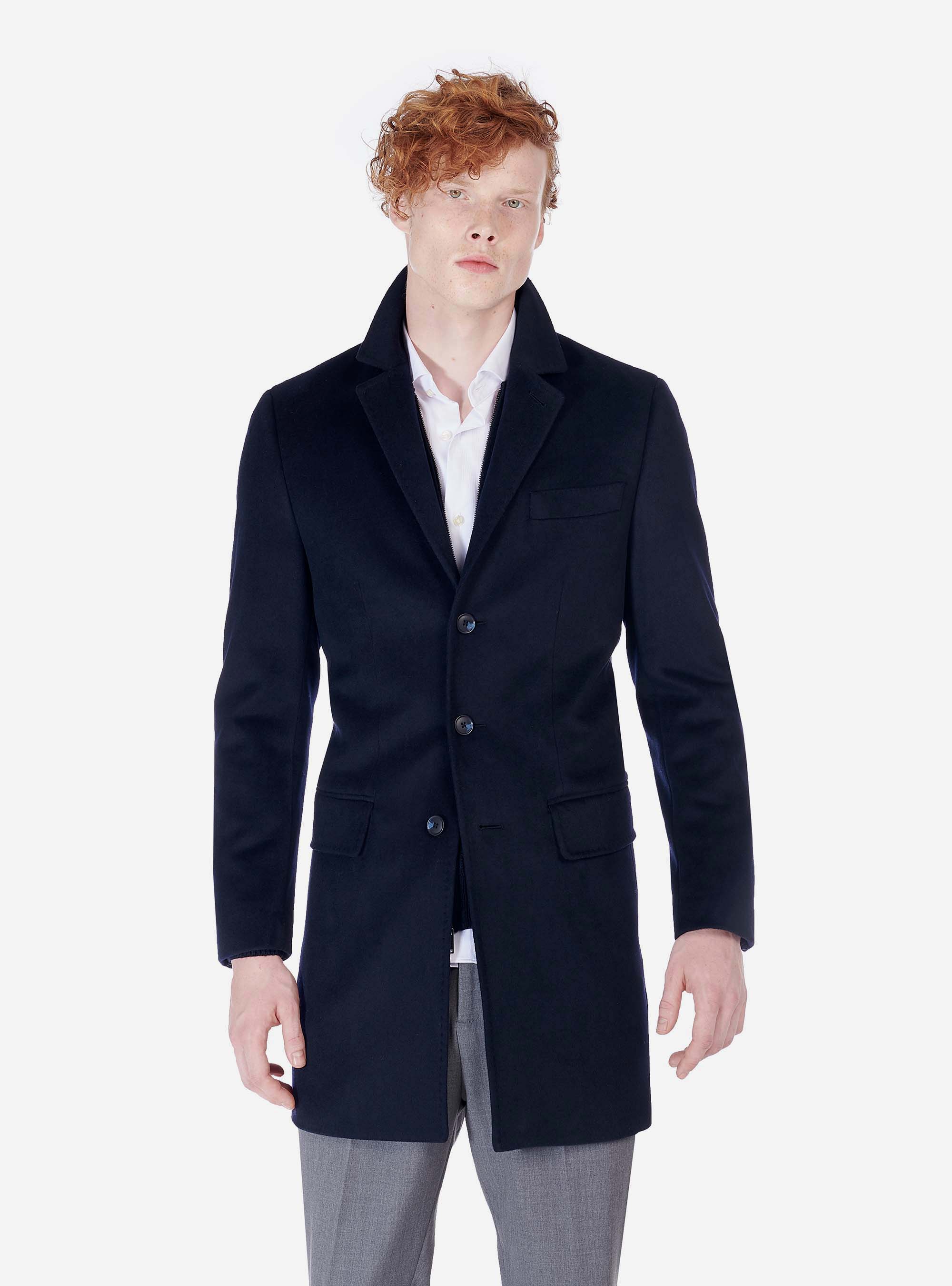 WOOL COAT, BLUE NAVY