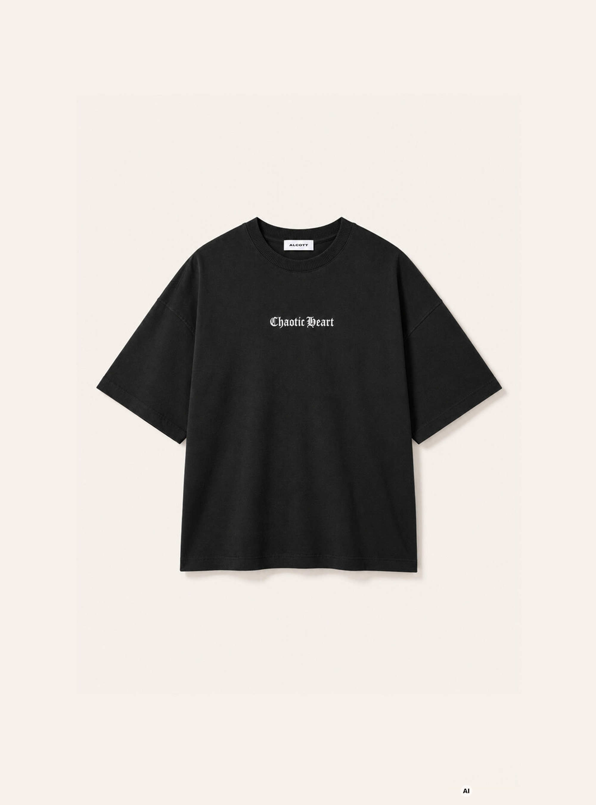 Printed Boxy Fit T-Shirt, BK1 BLACK