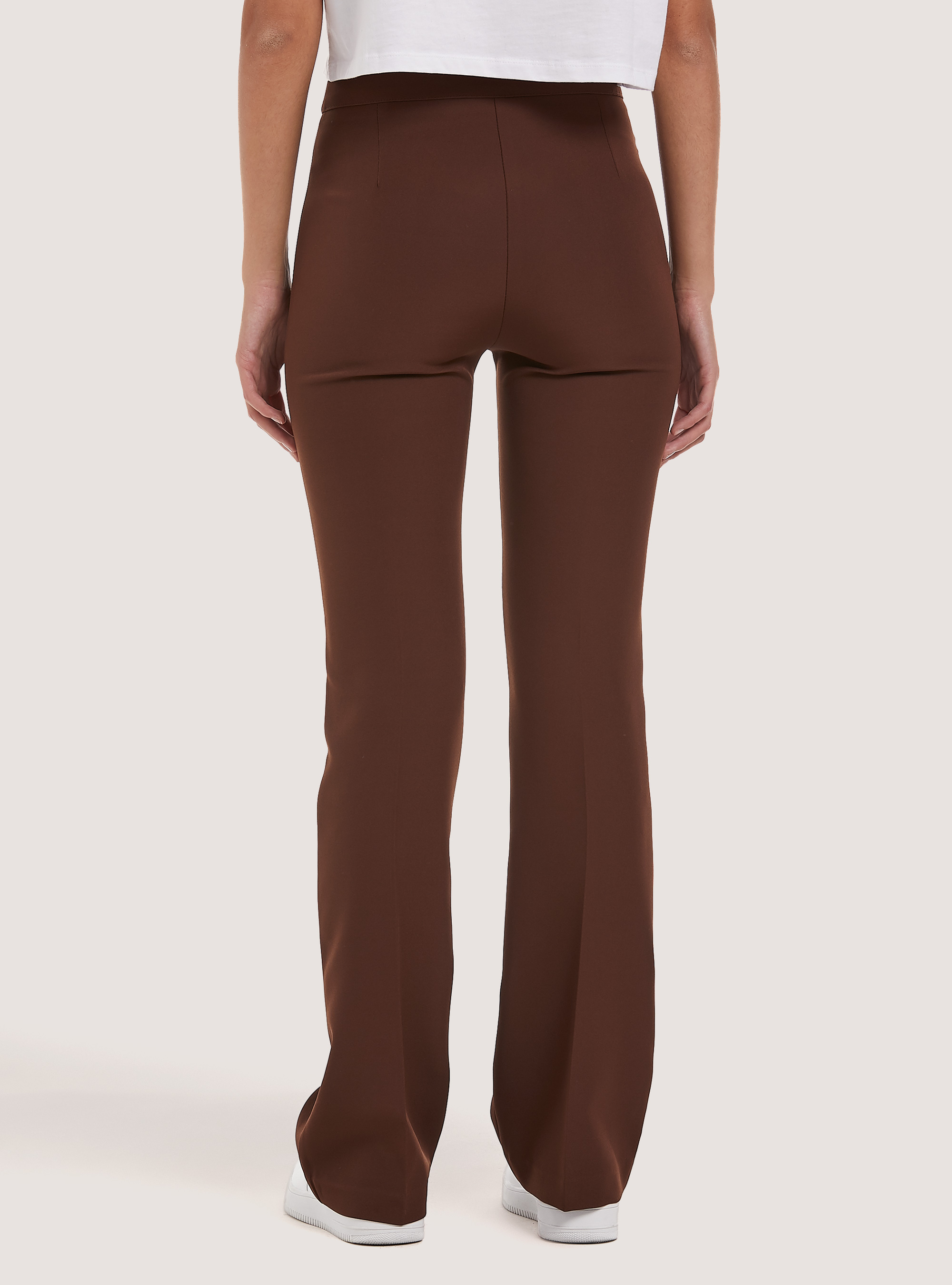 Pantaloni flare Made in Italy, BR1 BROWN DARK