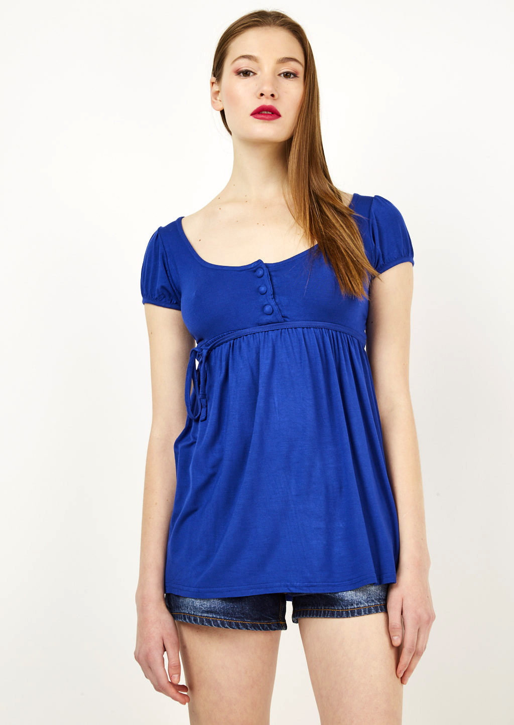 Vestito corto in vestibilità morbida con coulisse, C205 ROYALE