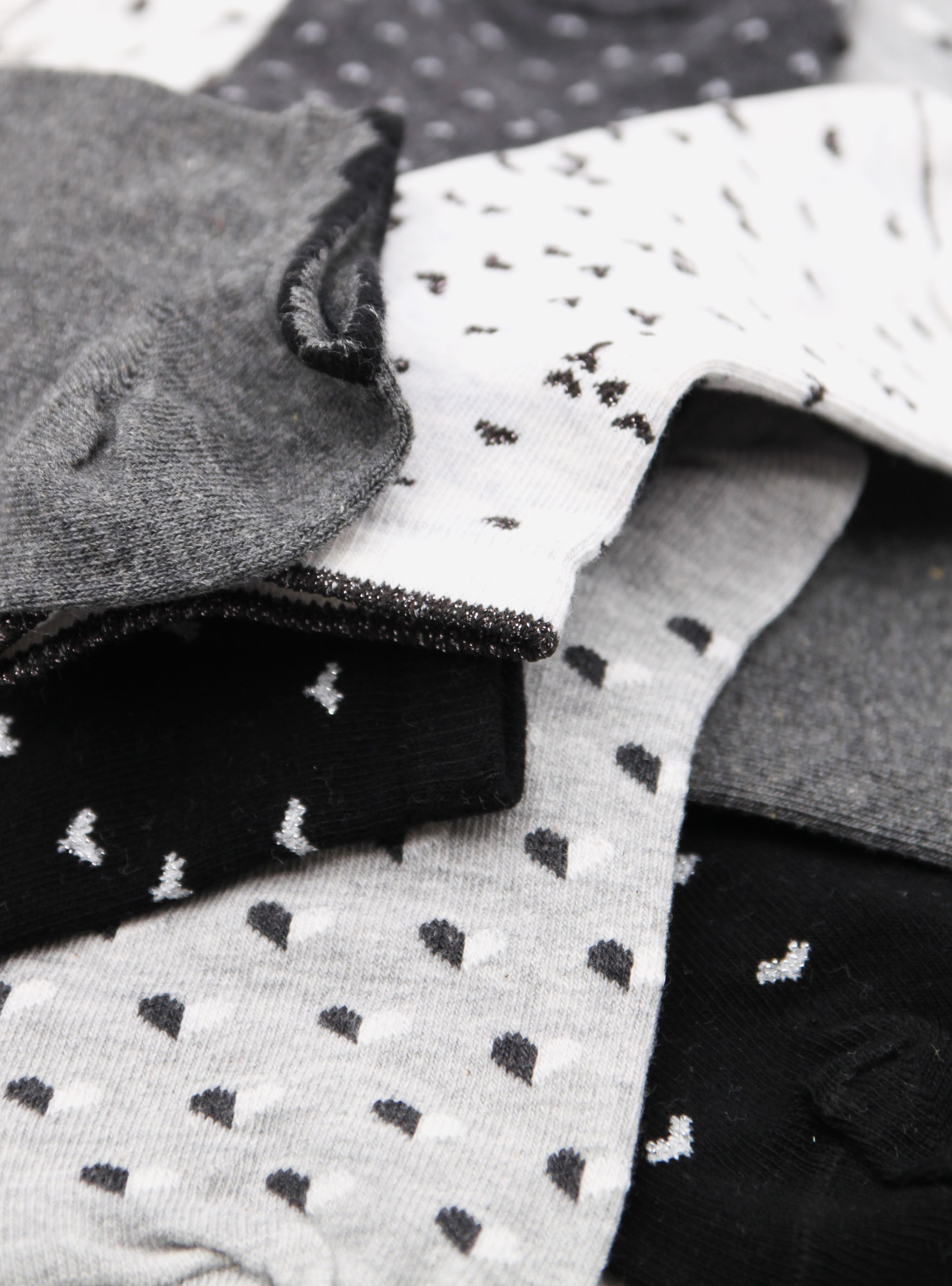 Pacco di 5 paia di calzini corti con fantasia a cuori, MULTICOLORE