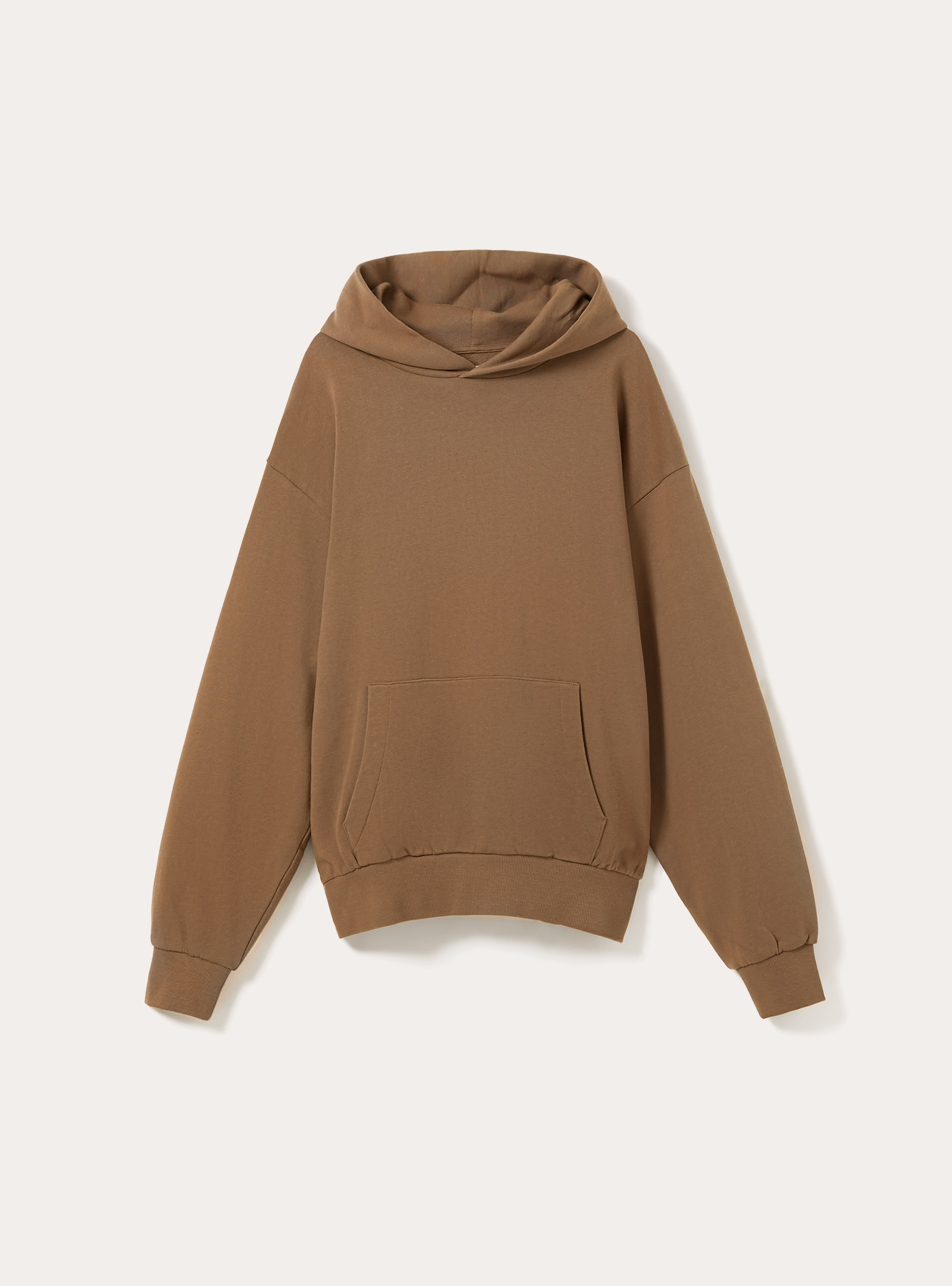 Boxy Fit Hooded Sweatshirt, BR2 BROWN MEDIUM