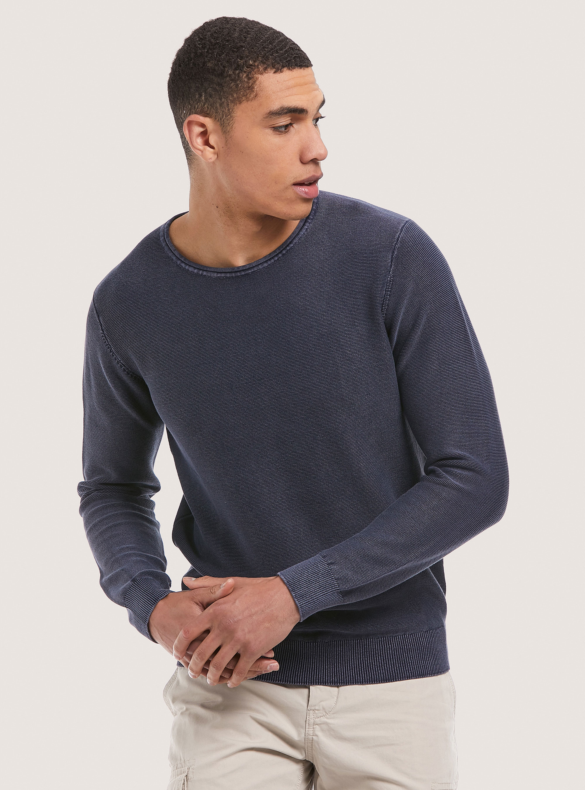 Pullover acidato in cotone, BLUE