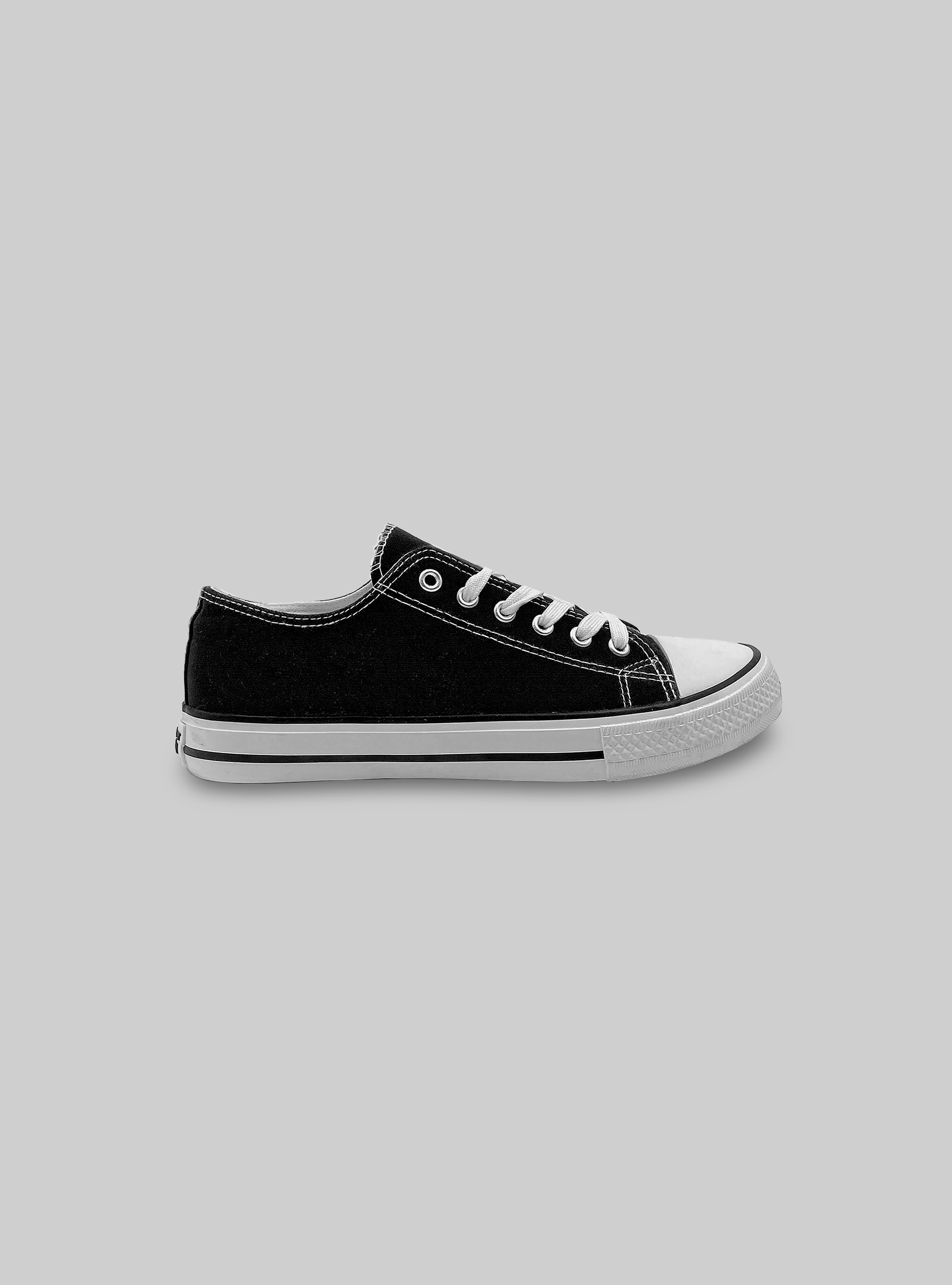 Sneakers basse in tela, BLACK