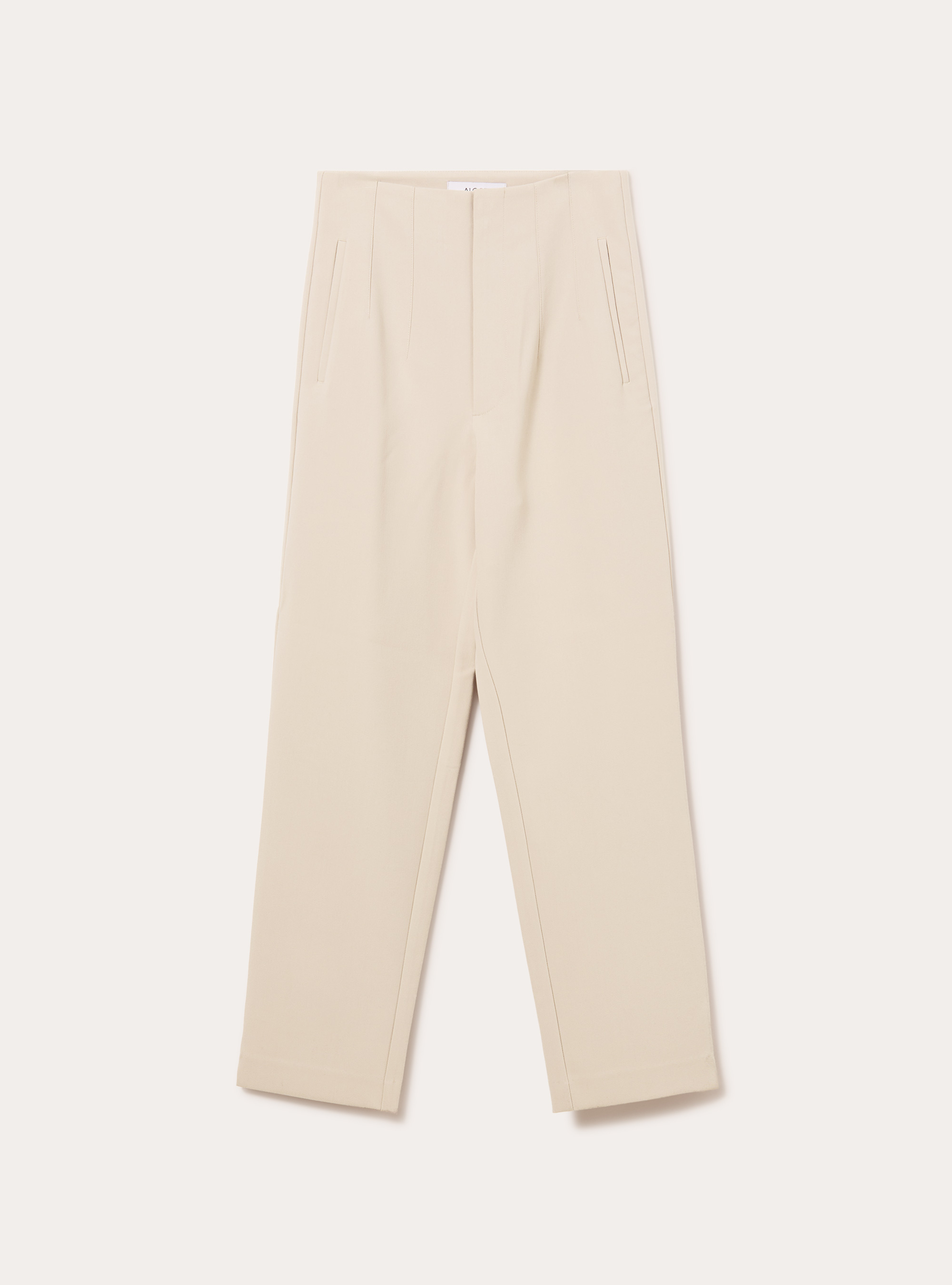 Plain trousers with pleats, SA3 SAND LIGHT