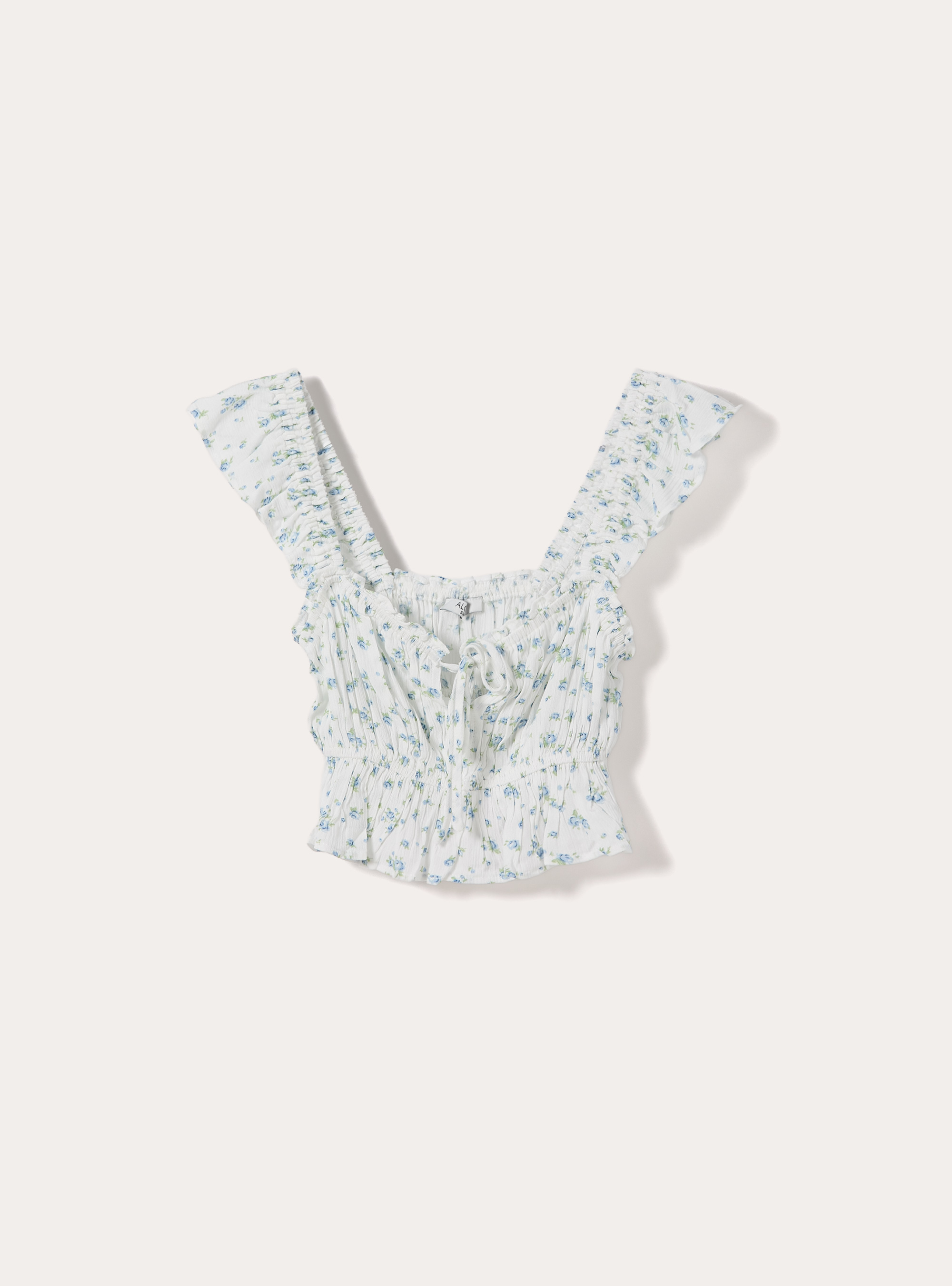 Top in crepe con volant, FLOWERS