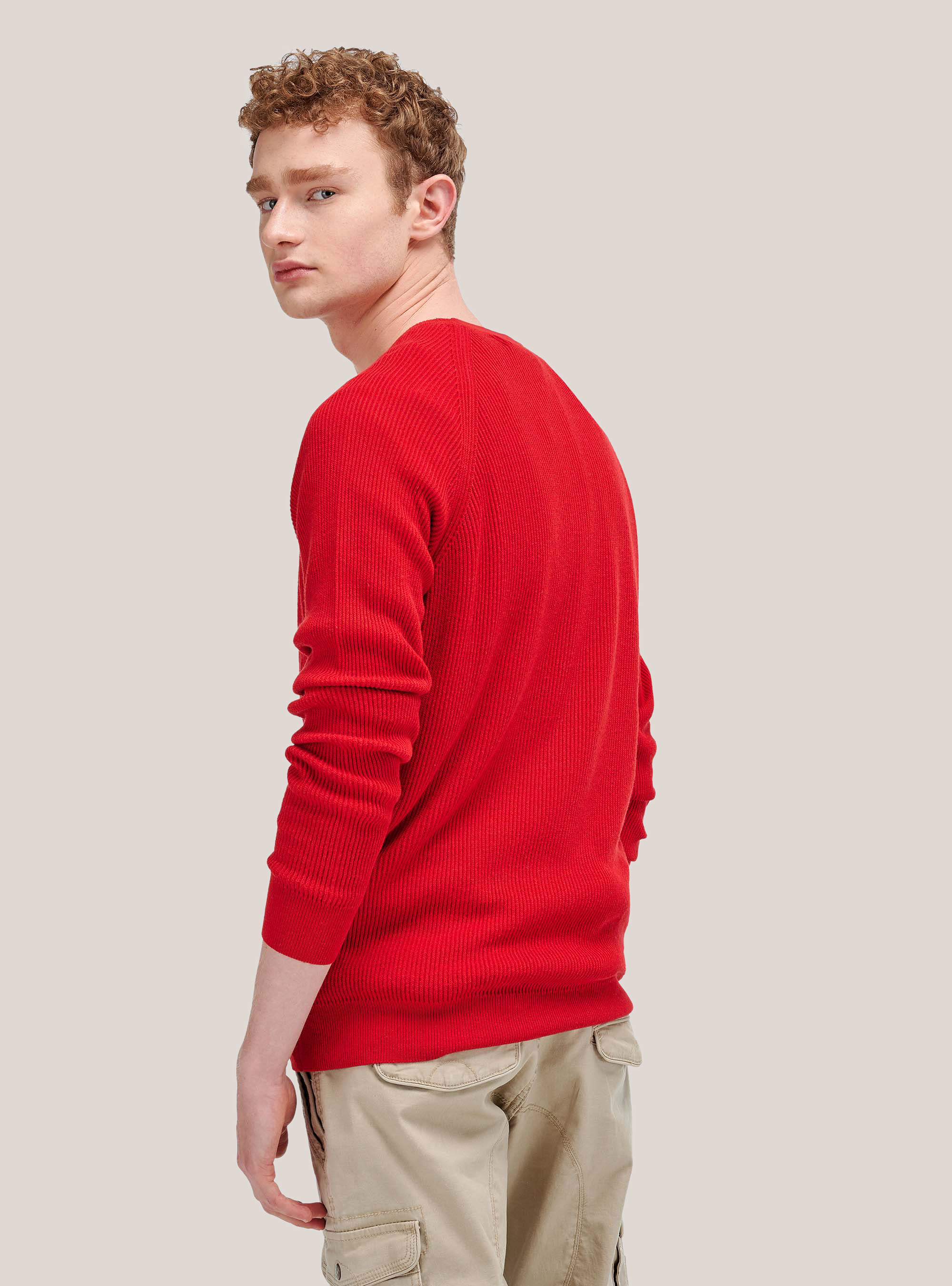 Ribbed pullover, RED