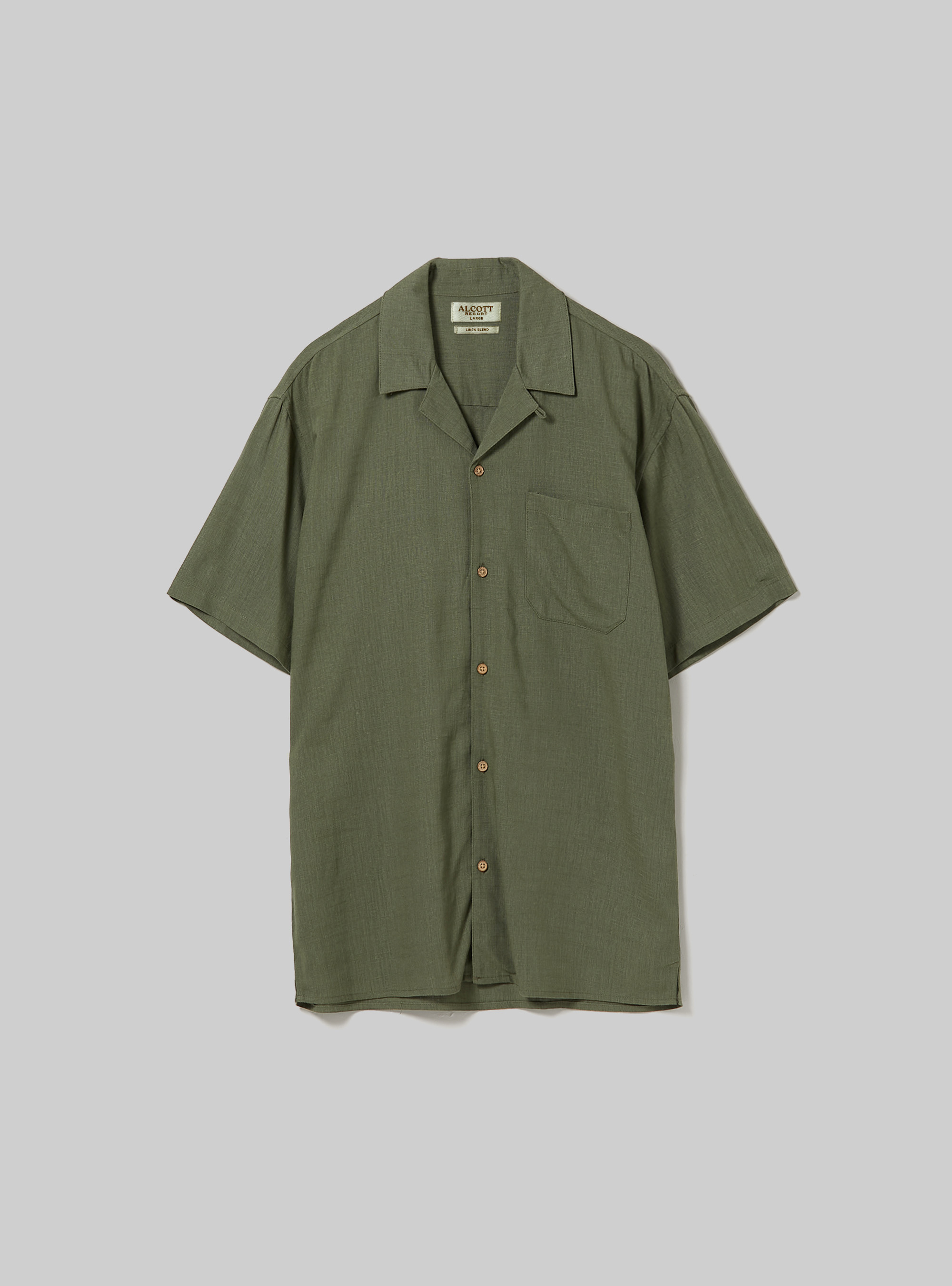 Chemise en lin m&eacute;lang&eacute; avec col bowling, KY2 KAKY MEDIUM