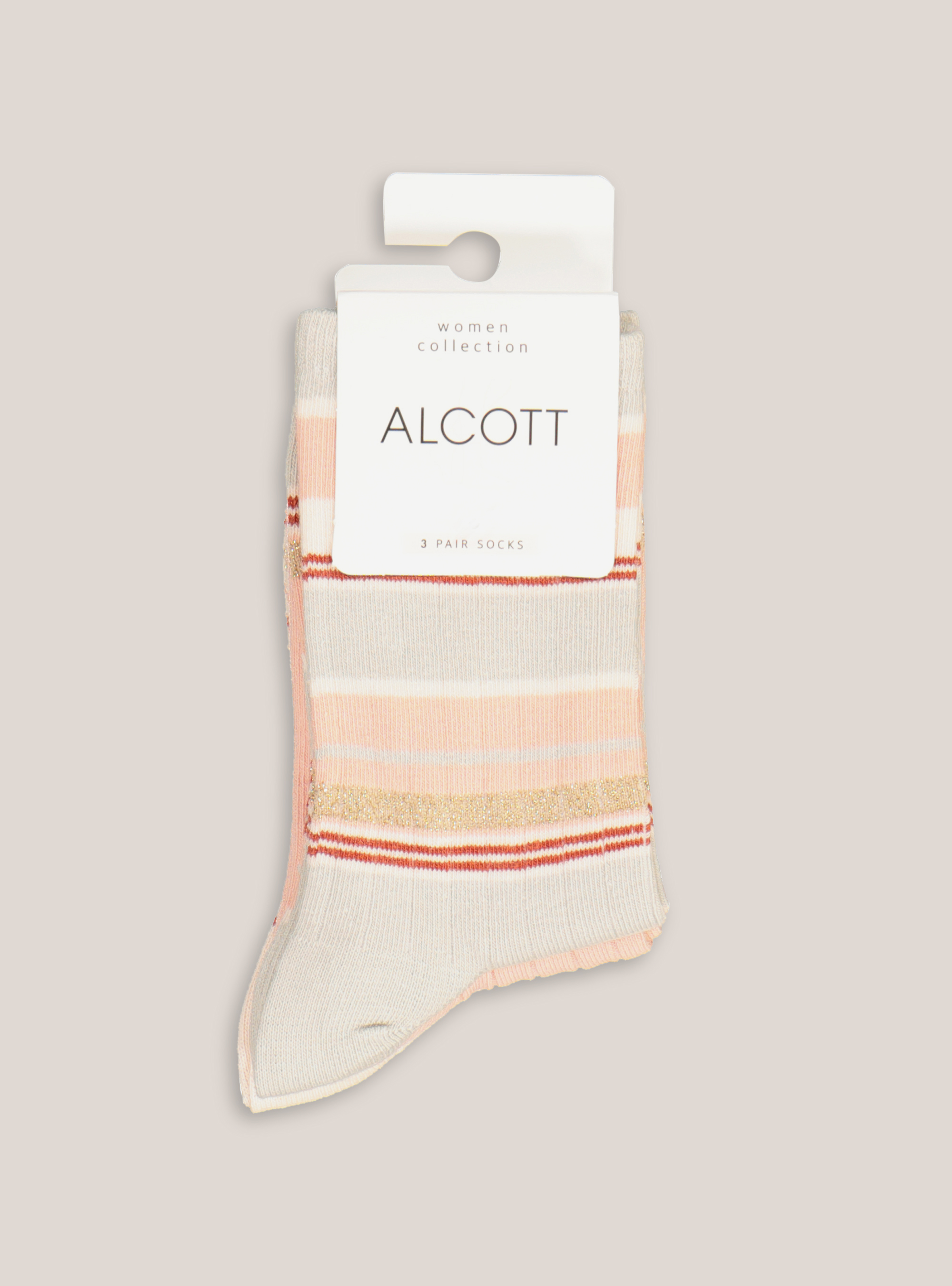 Pacco di 3 paia di calzini fantasia, ROSA