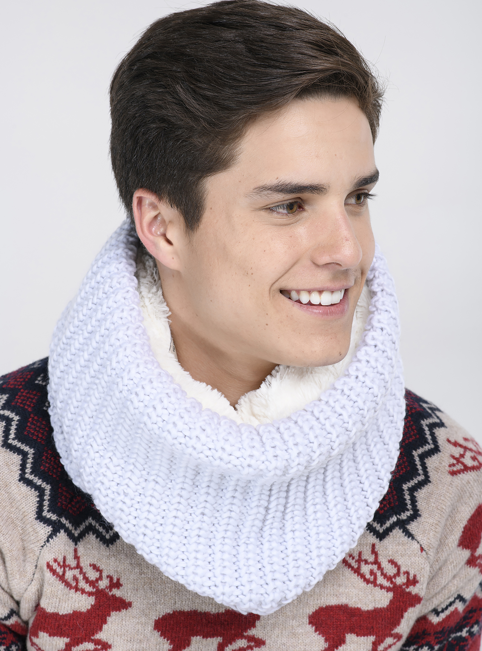 Collo tinta unita con treccia, PEARL