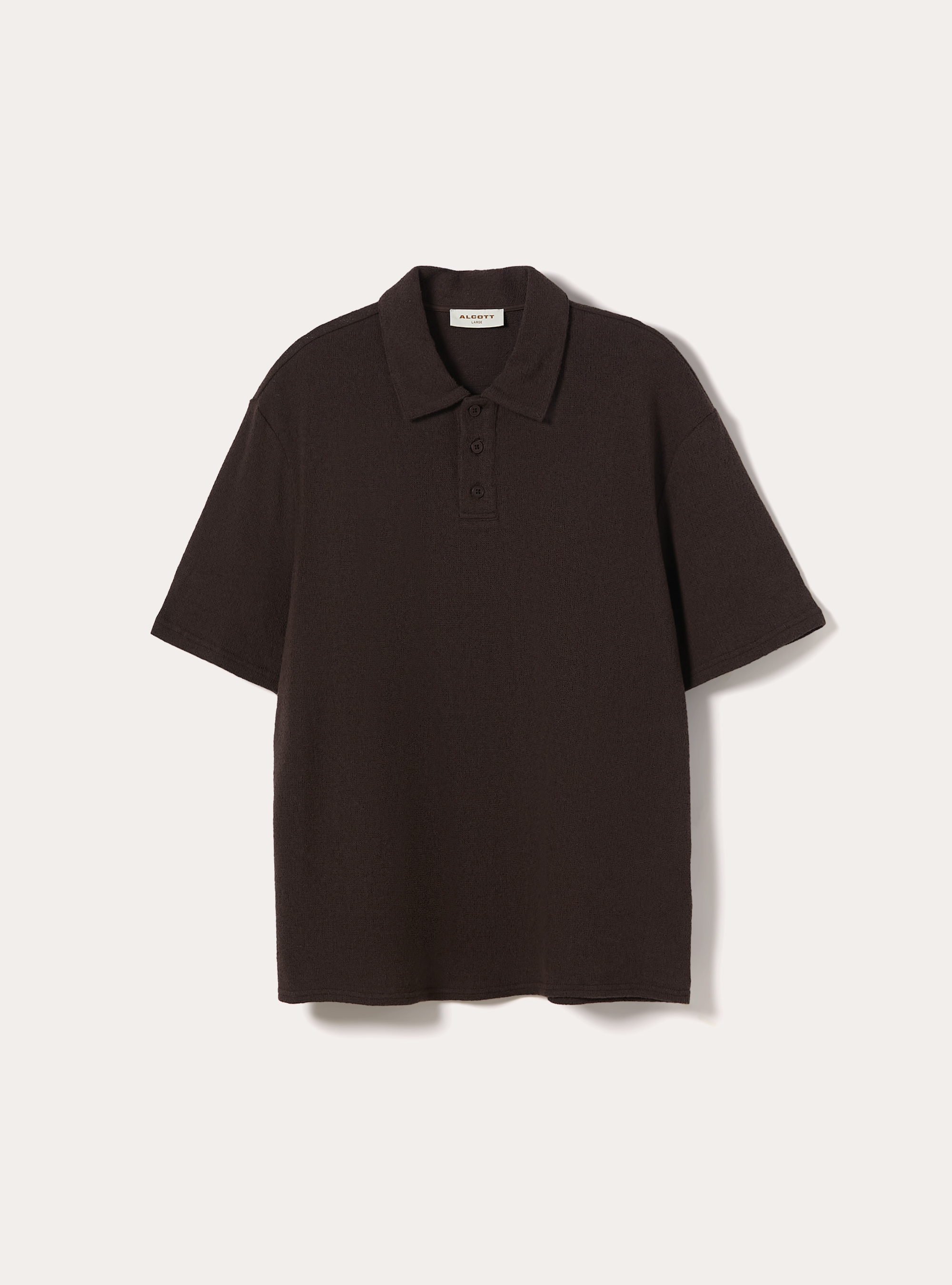 Polo effetto maglia regular fit, BR1 BROWN DARK