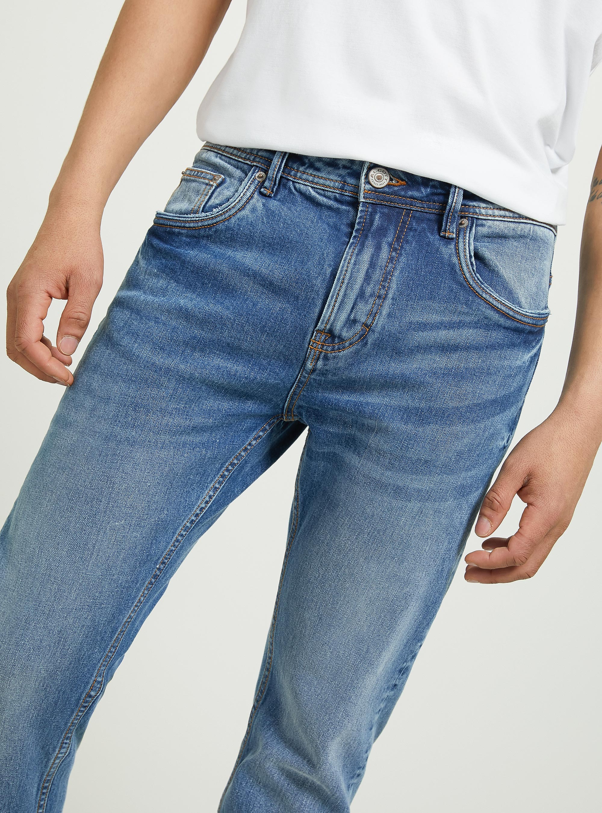 Vaqueros de algodón Slim Fit, D003 MEDIUM BLUE