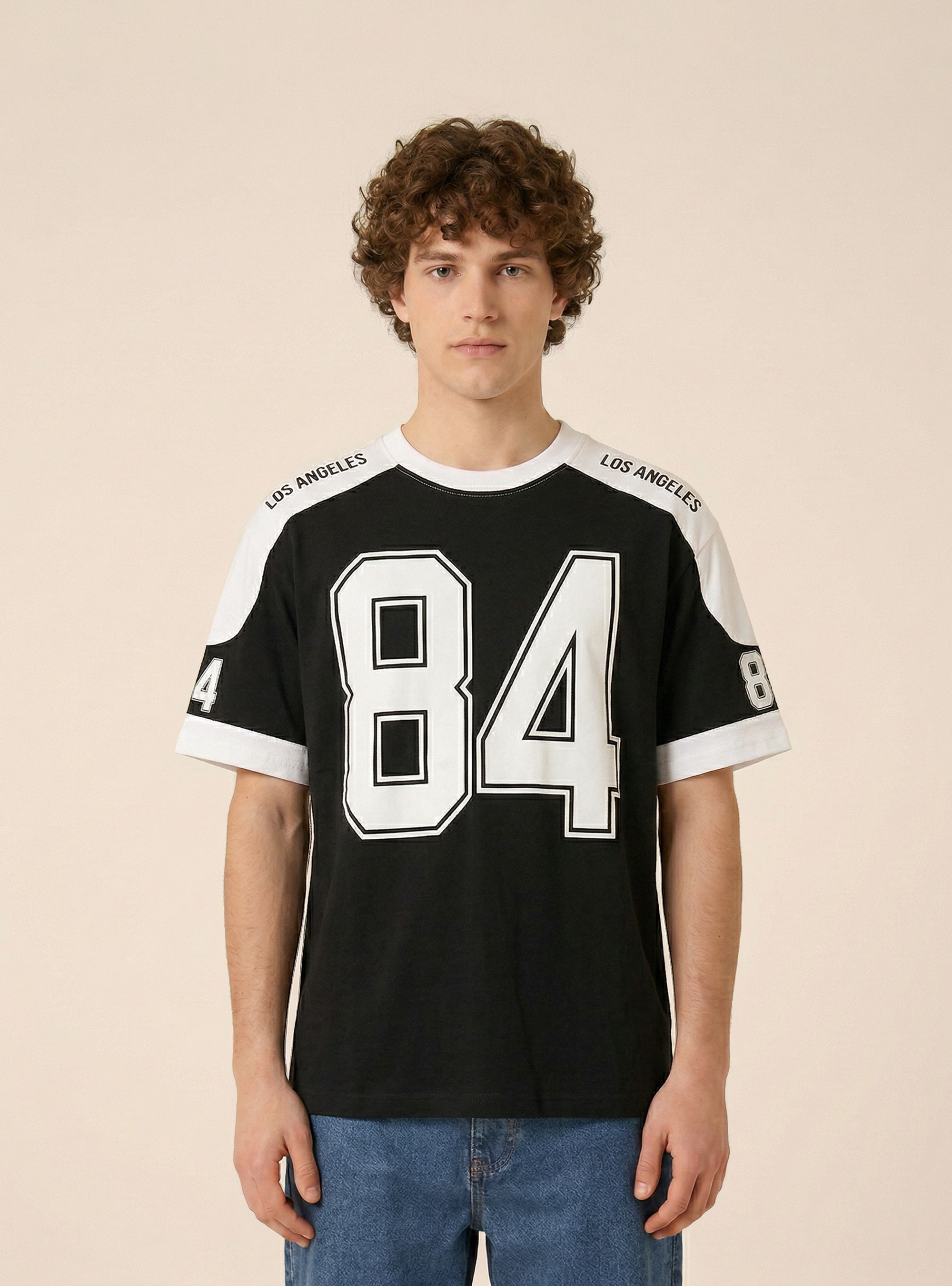 T-shirt con stampa numero, BK1 BLACK