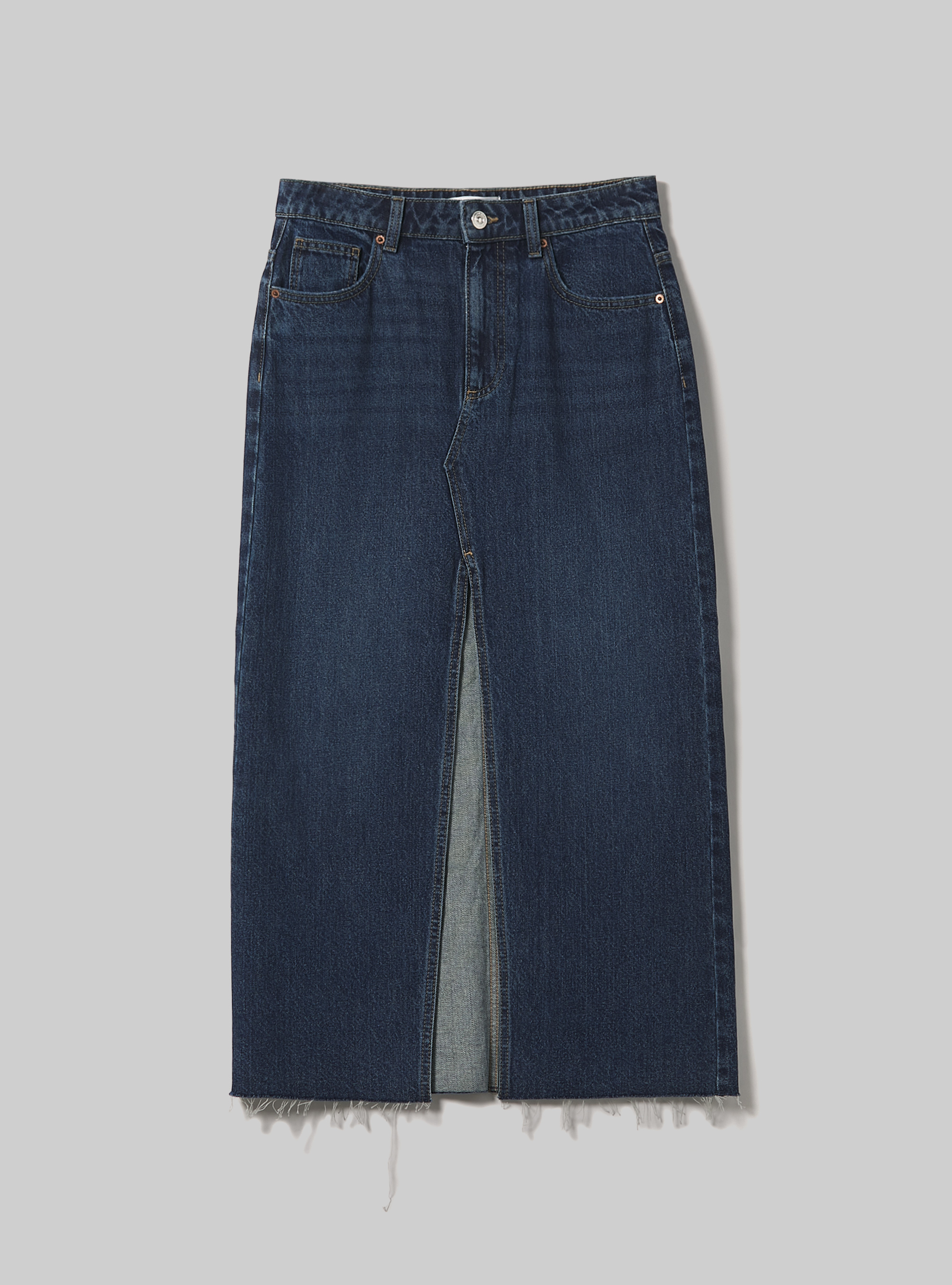 Denim long skirt, D003 MEDIUM BLUE