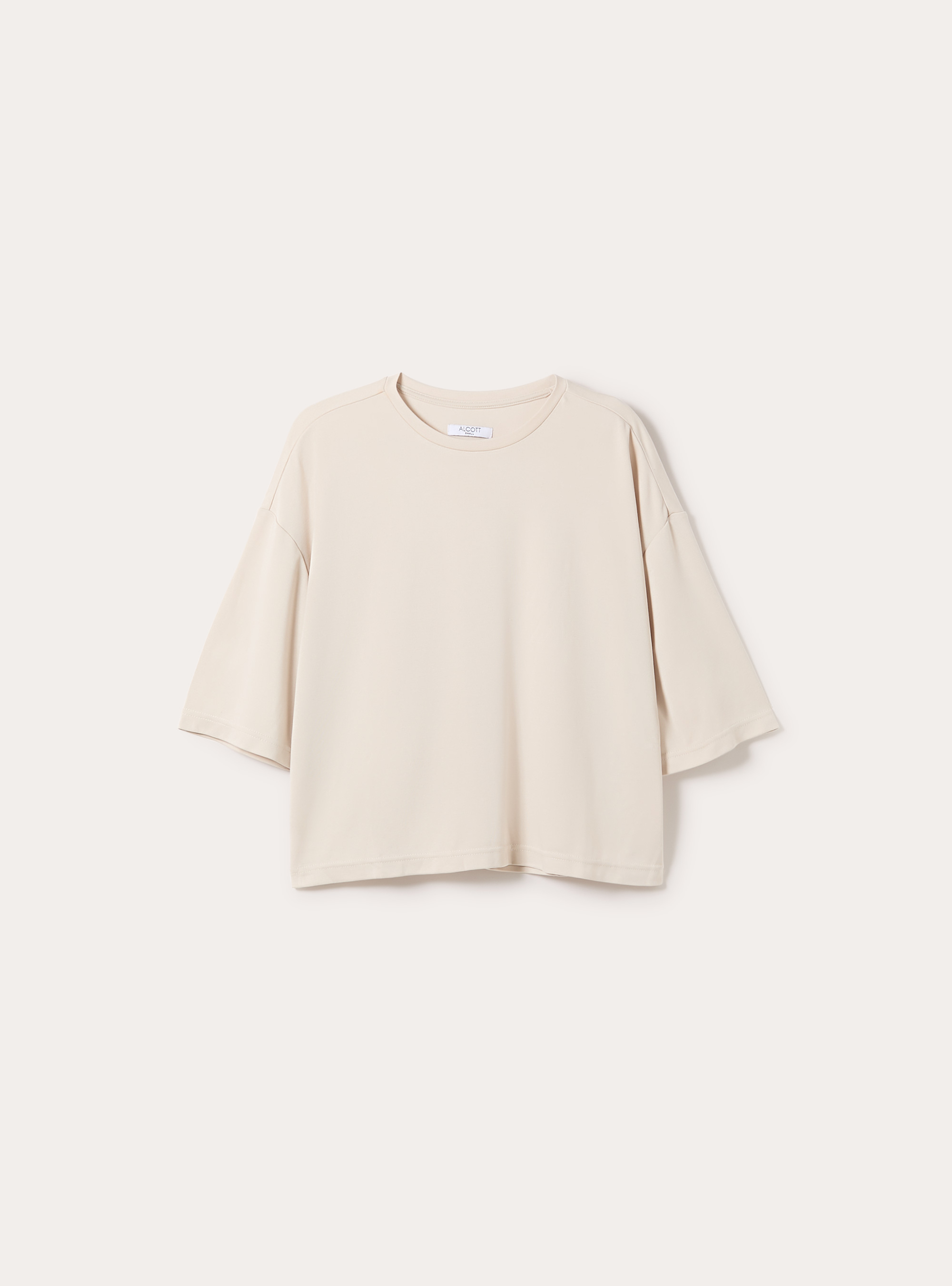 Half sleeve crew neck t-shirt, BG3 BEIGE LIGHT