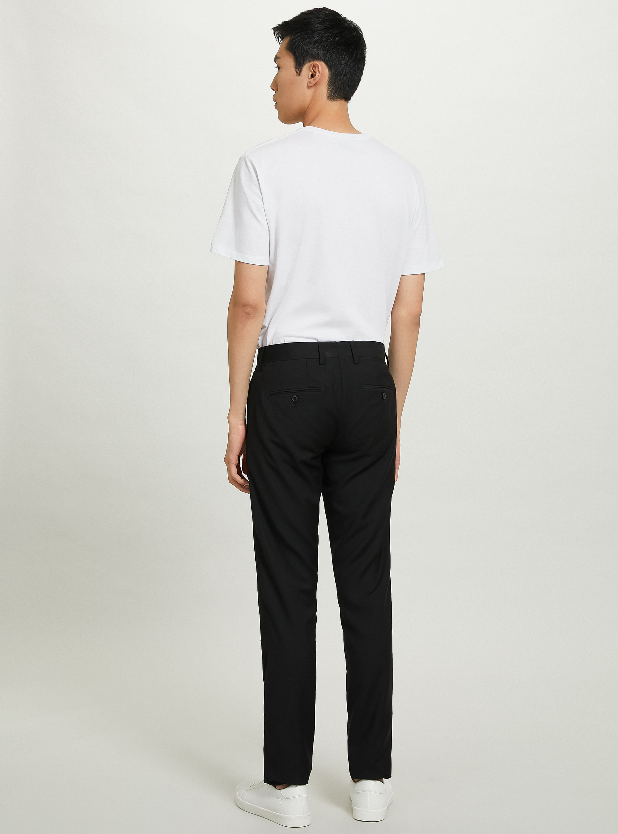 Plain-coloured trousers for suit, BK1 BLACK
